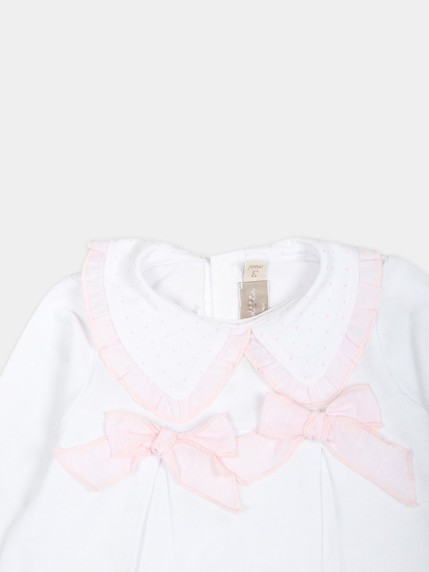 Tutina bianca per neonata con fiocchi,La Stupenderia,TBTT52N01