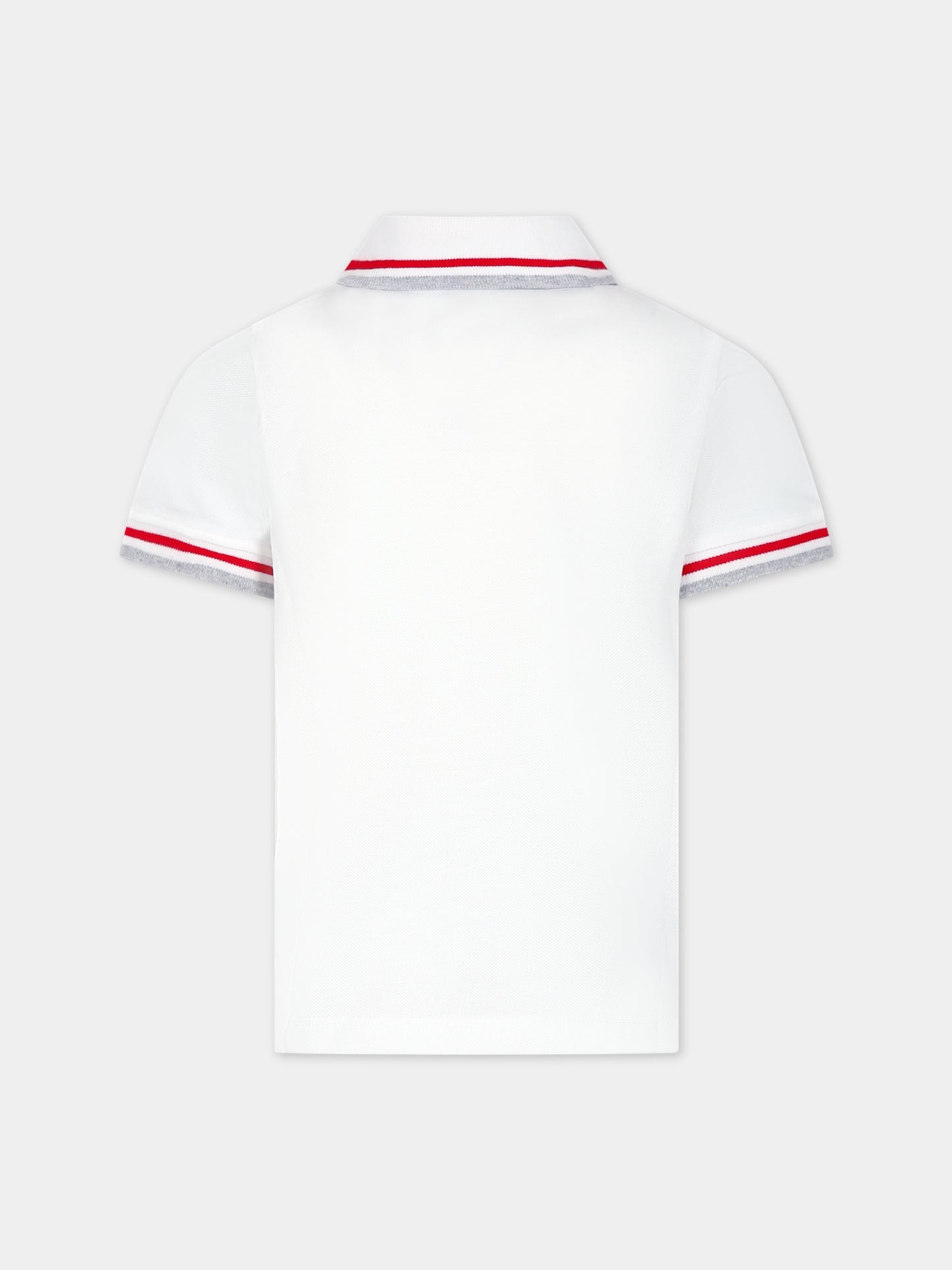 Polo bianca per bambino con logo,Fay Kids,FS8P01 Z0022 100RO