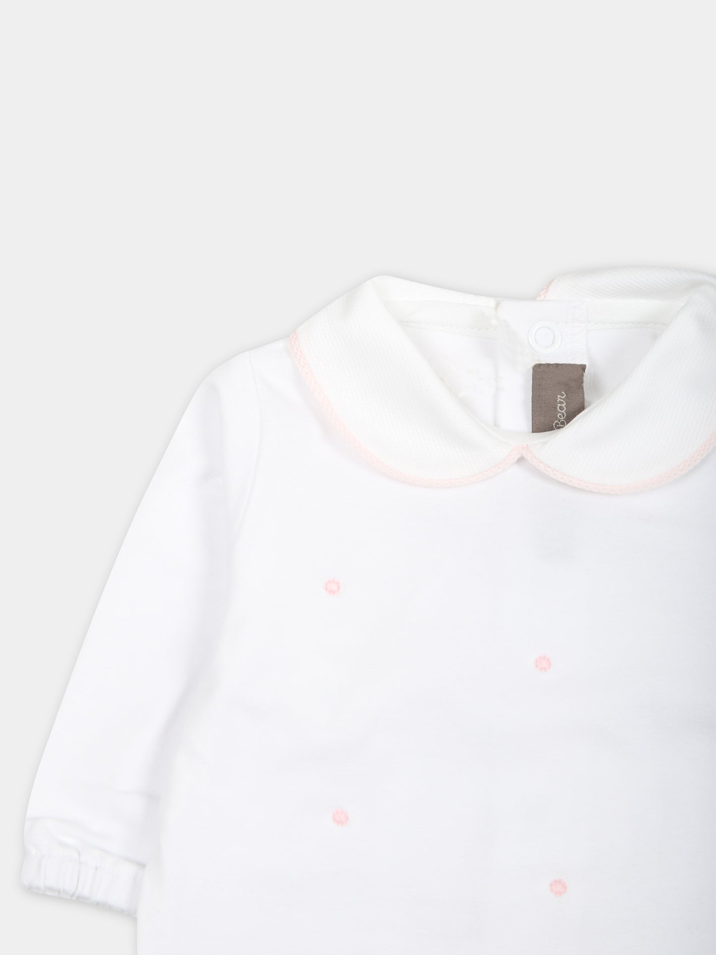 Tutina bianca per neonata con pois,Little Bear,8047 BIANCO/ROSA