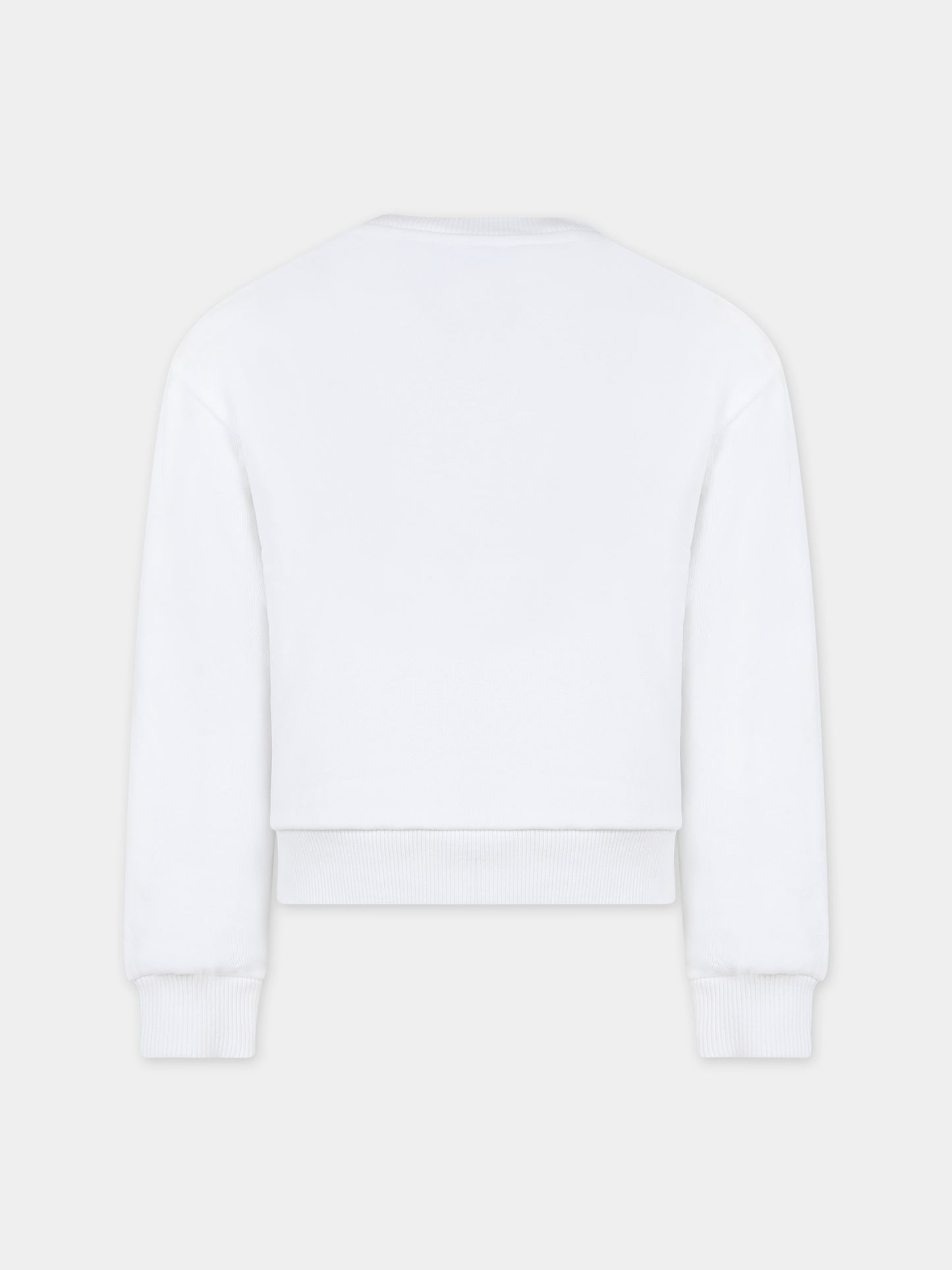 Felpa bianca per bambini con iconico monogramma,Dolce & Gabbana Kids,L4JWHZ G7L4N W0800