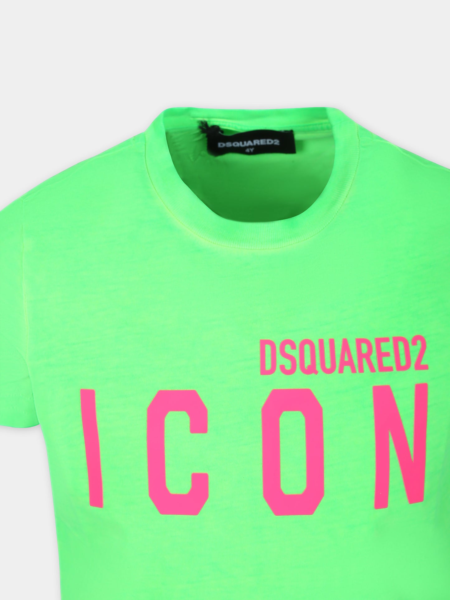 T-shirt verde per bambini con logo,Dsquared2,DQ2416 D0A80 D2T1068U DQ584