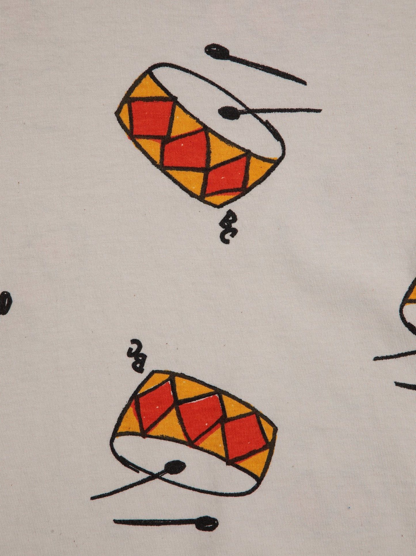 T-shirt avorio per bambino con tamburi all-over,Bobo Choses,124AC007