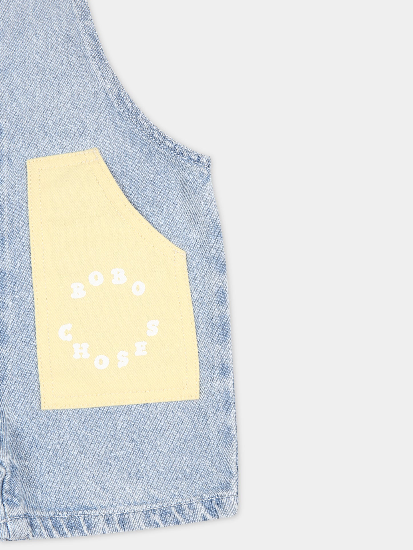 Salopette blu per neonato con logo,Bobo Choses,124AB098