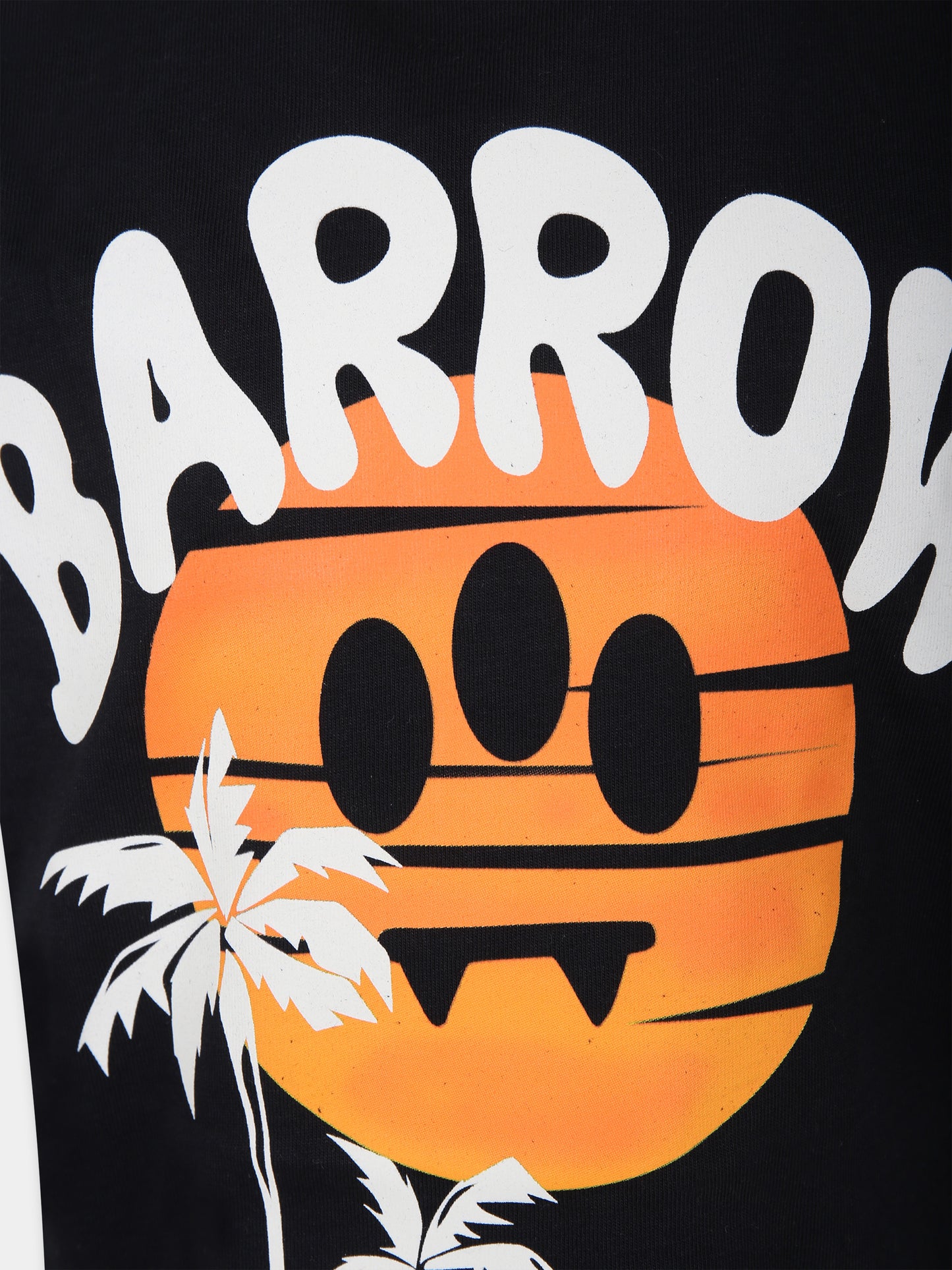T-shirt nera per bambino con logo,Barrow,S4BKJUTH006 110