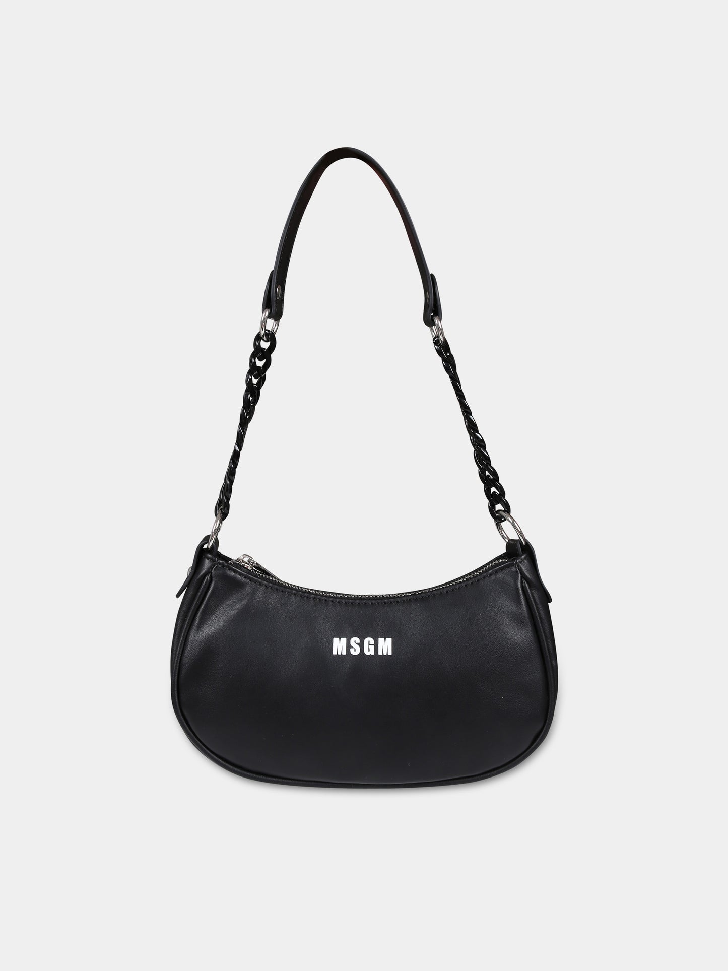 Borsa nera per bambina con logo,Msgm Kids,S4MSJGBA054 110