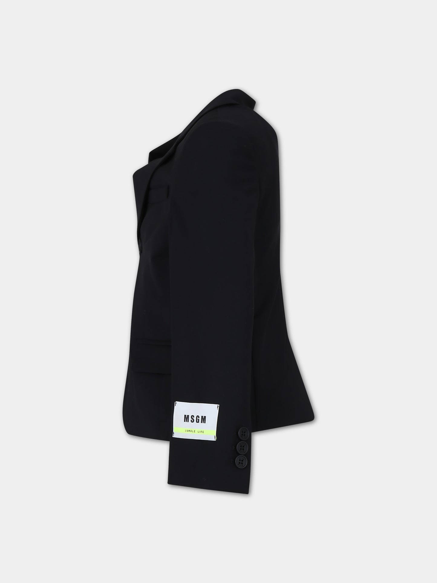 Giacca nera per bambino con logo,Msgm Kids,S4MSJBJK208 110