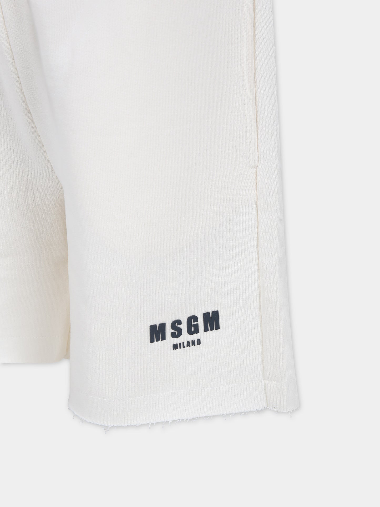 Shorts avorio per bambino con logo,Msgm Kids,S4MSJBBE268 013