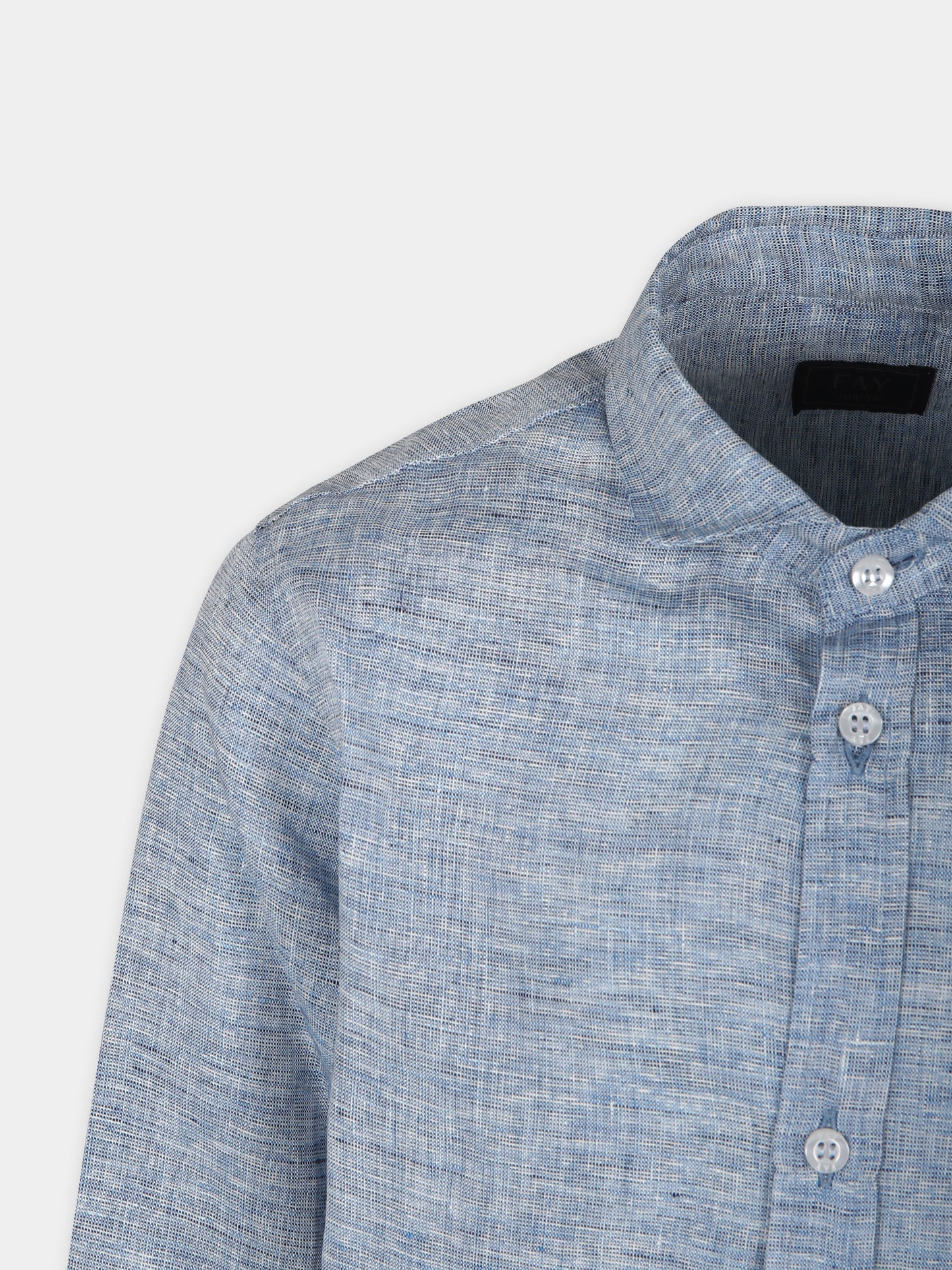 Camicia celeste per bambino con logo,Fay Kids,FU5P40 I0208 653