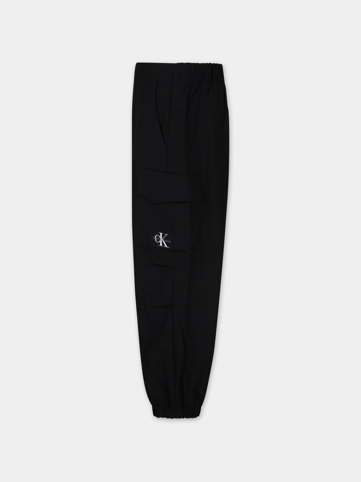 Pantalone casual nero con logo,Calvin Klein Kids,24SMCKIB0IB02079 BEH