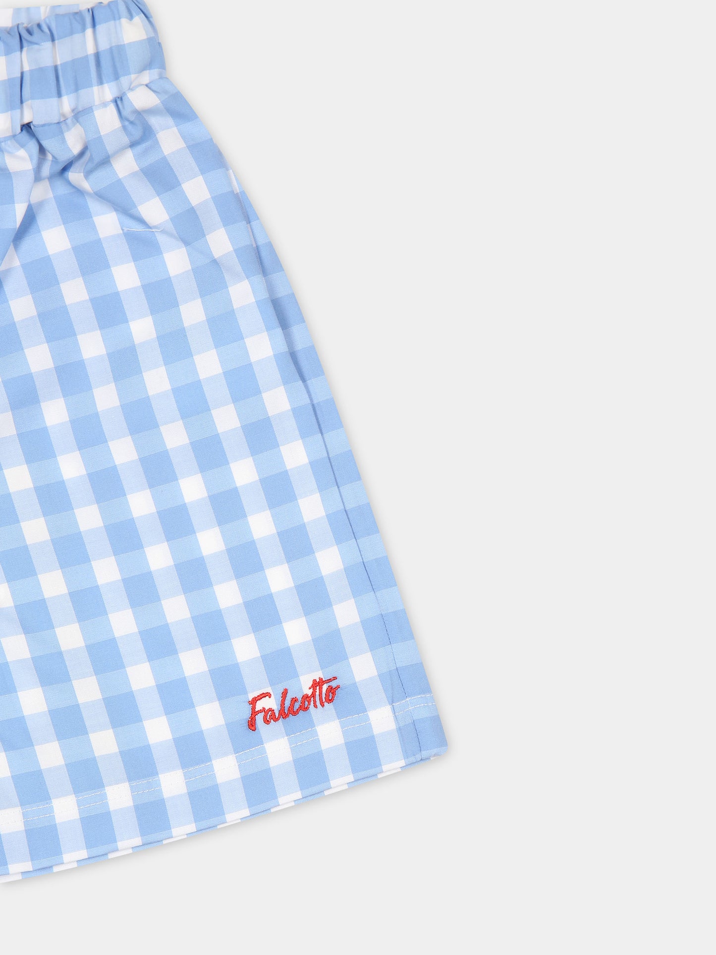 Shorts celesti per neonato con logo,Falcotto,001 6002201 01 1N07