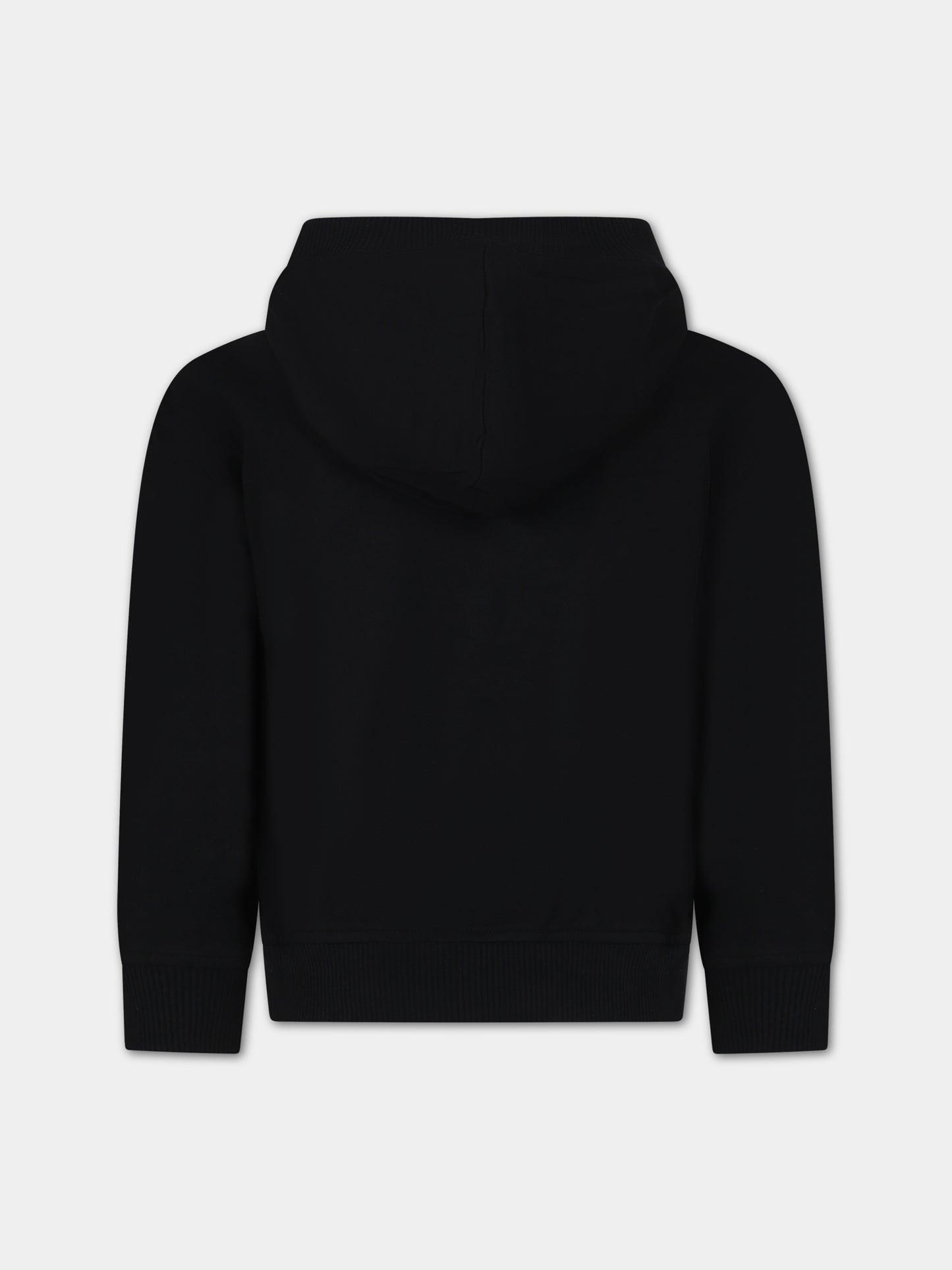 Felpa nera per bambino con Teddy Bear e logo,Moschino Kids,HUF07B LCA34 60100