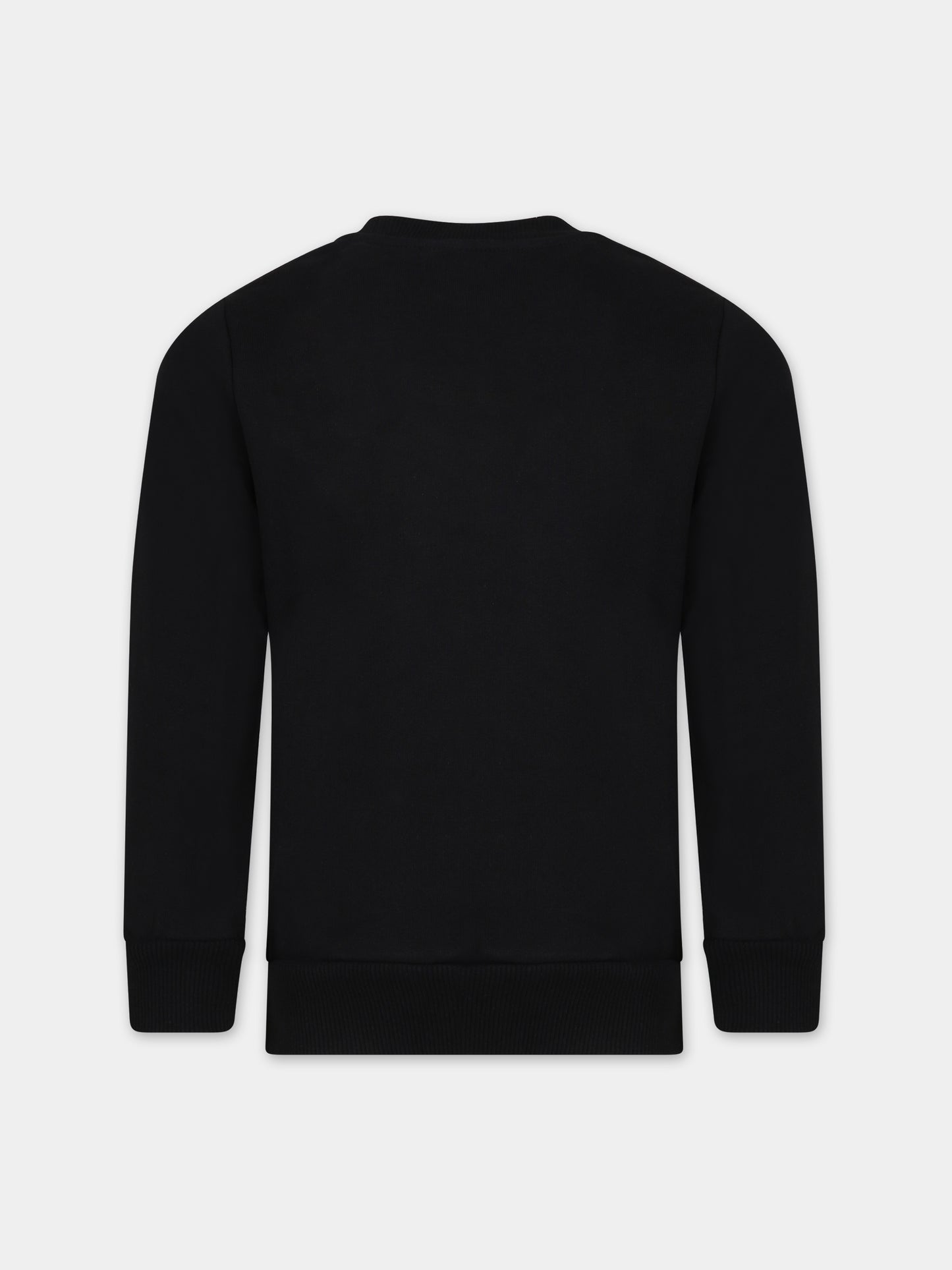 Felpa nera per bambini con Teddy Bears e logo,Moschino Kids,HUF07E LCA32 60100