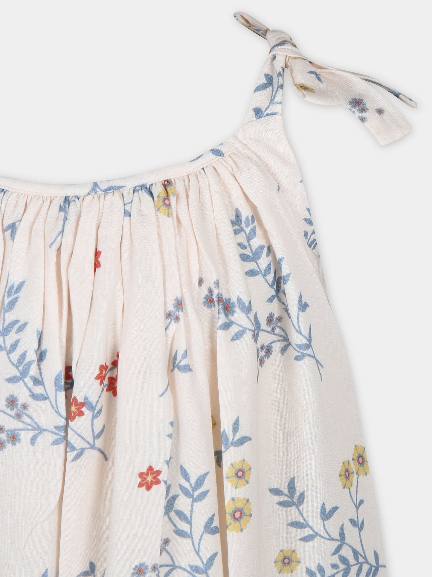 Vestito avorio per bambina con stampa fiori,Coco Au Lait,16COCO S073