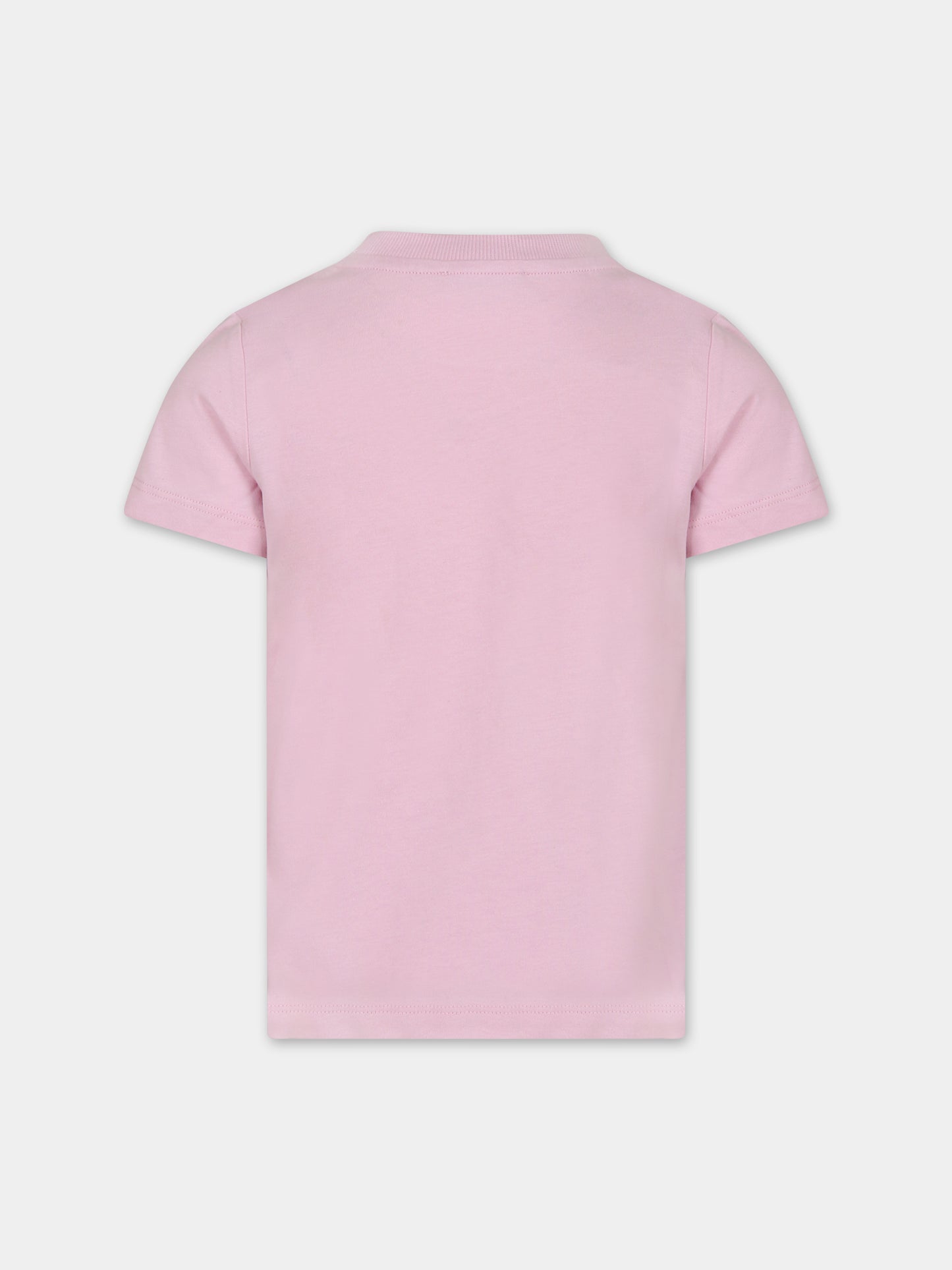 T-shirt rosa per bambina con Teddy Bears e logo,Moschino Kids,HVM03U LAA34 51684