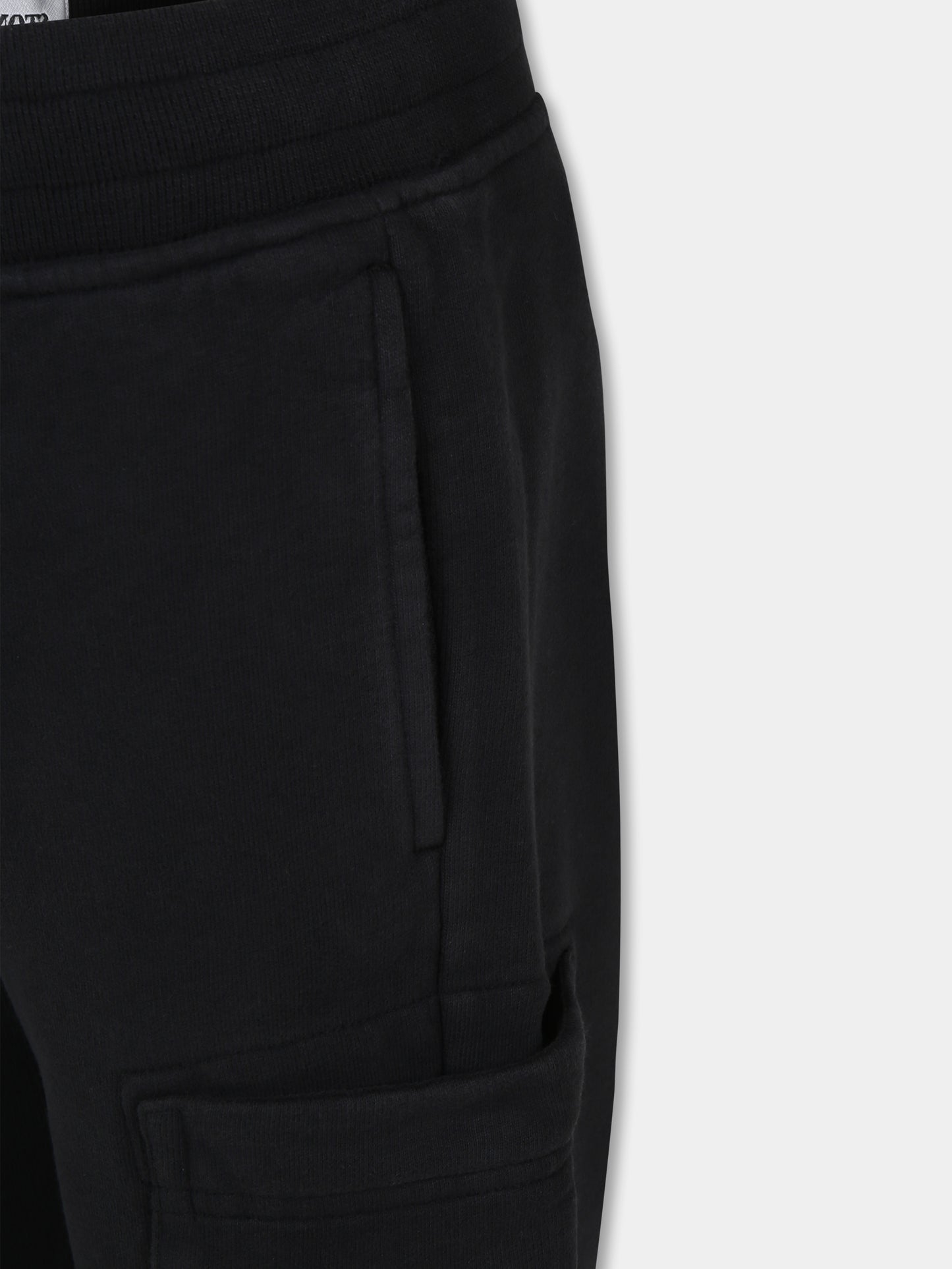 Pantaloni neri per bambino con bussola,Stone Island Junior,811661520 V0029