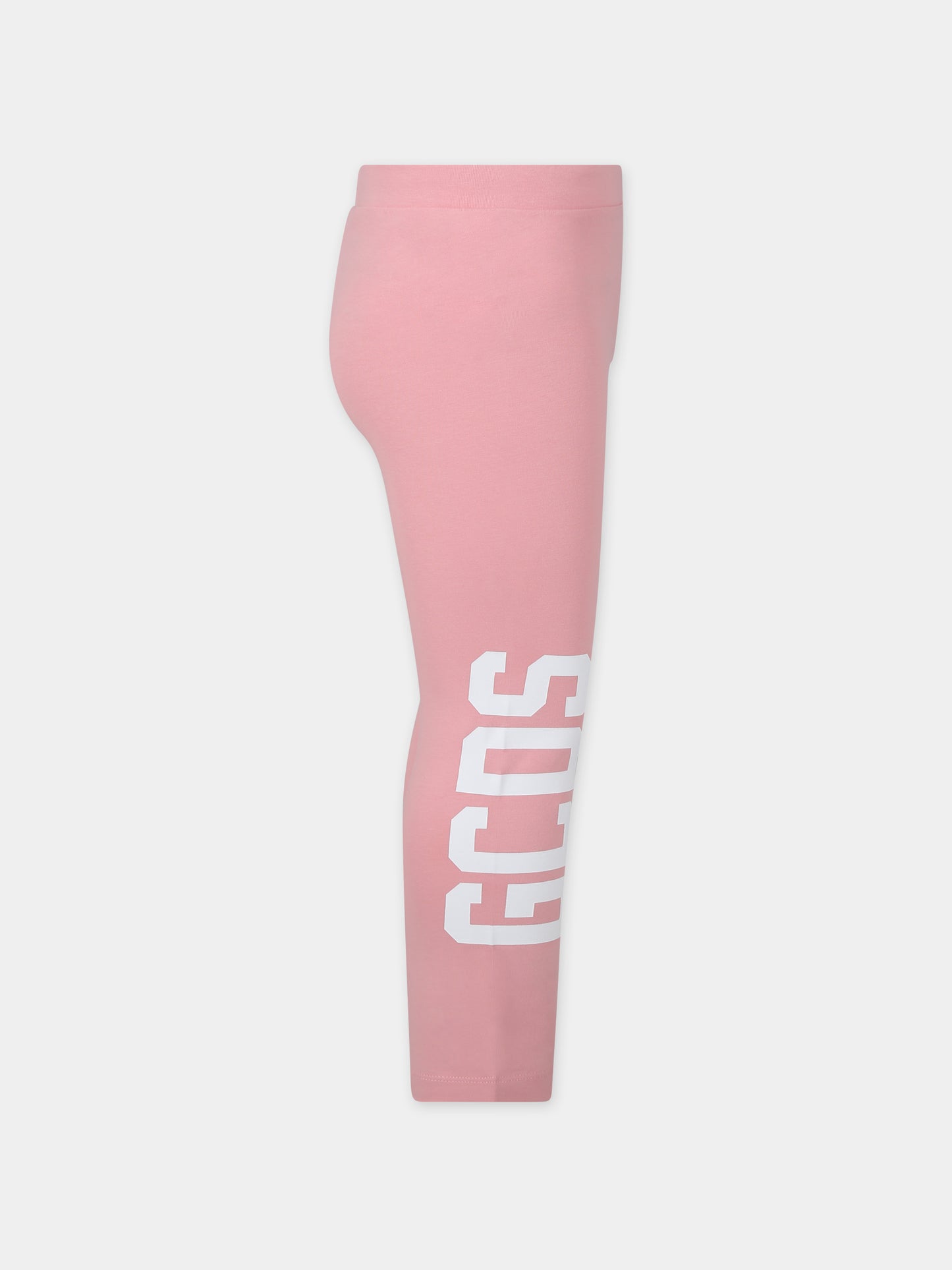 Leggings rosa per bambina con logo,Gcds Kids,DCP003 LBA00 51630