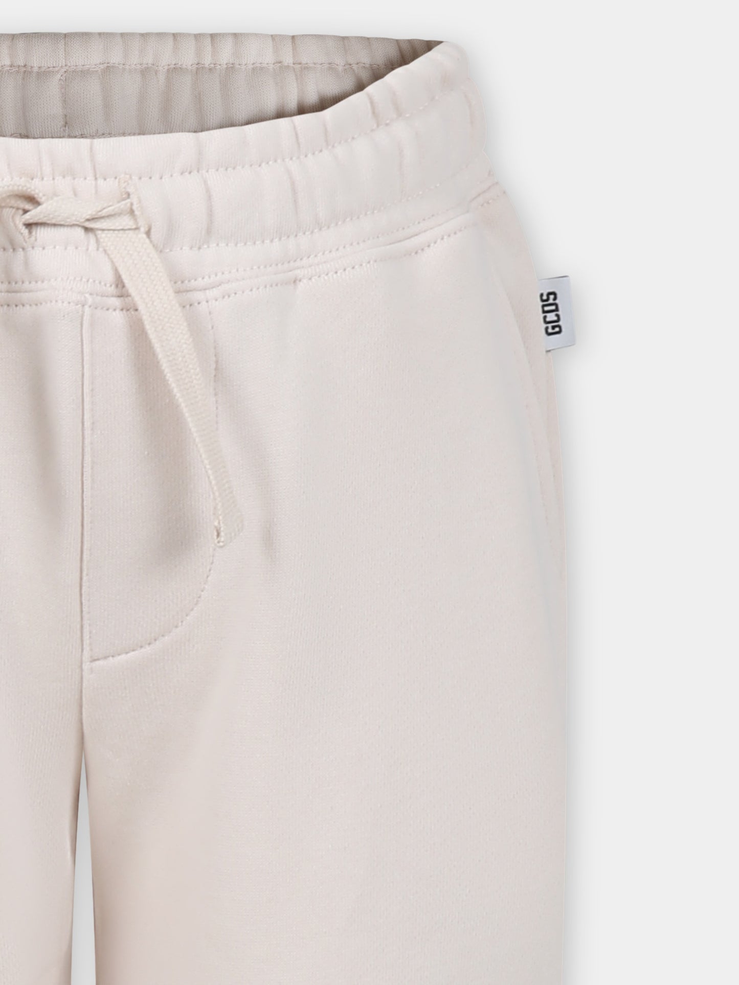 Pantaloni beige per bambini con logo,Gcds Kids,DOP003 LCA44 20325