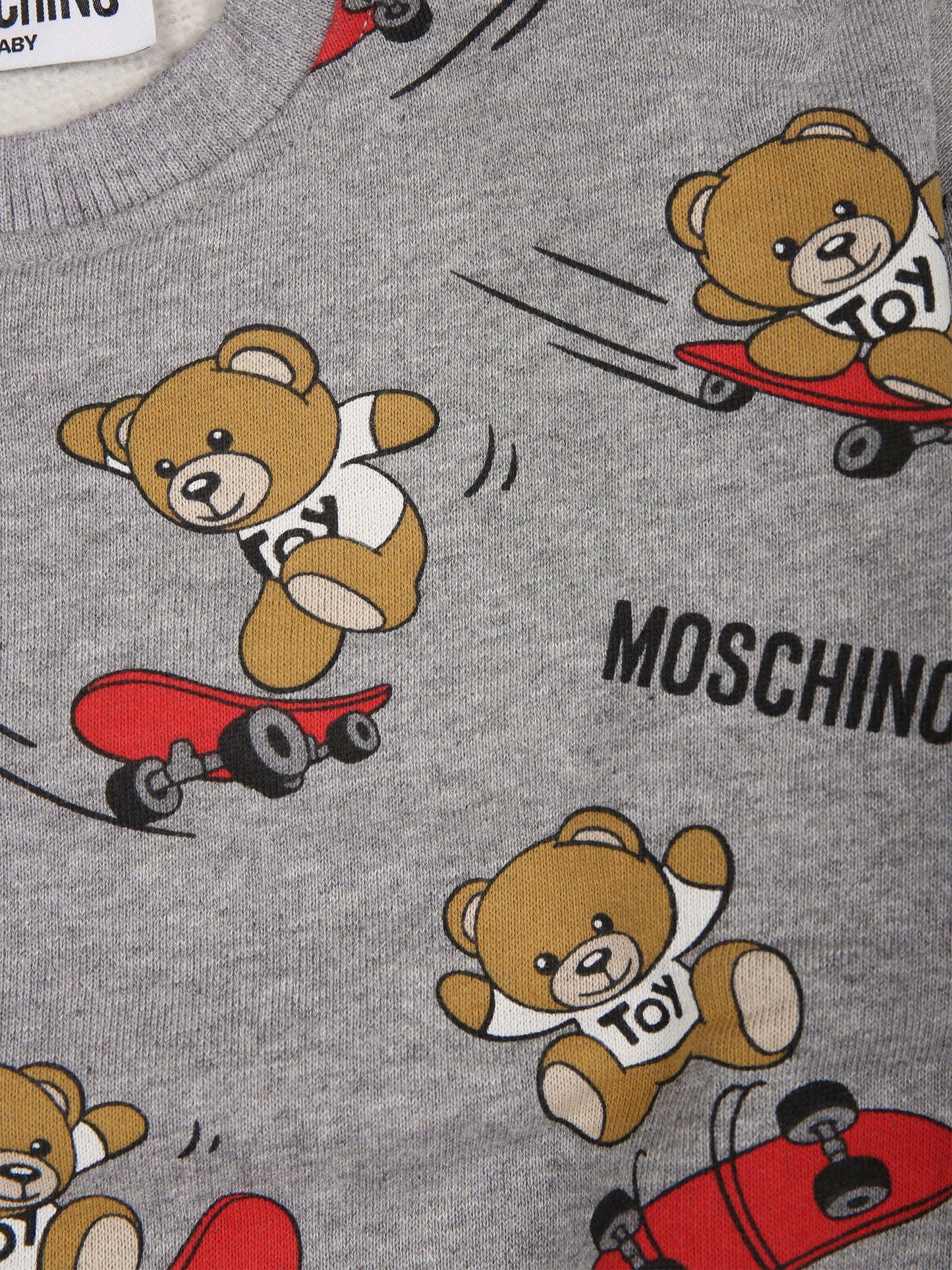 Completo grigio per neonato con Teddy Bear e skateboard,Moschino Kids,MUK04K LCB39 84418