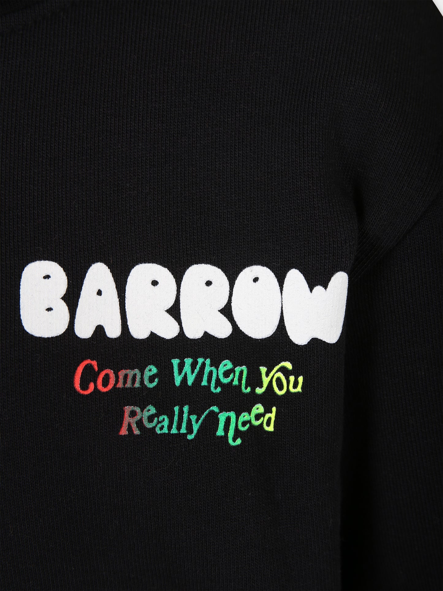 Felpa nera per bambini con logo e stampa,Barrow,F3BKJUHS014 110