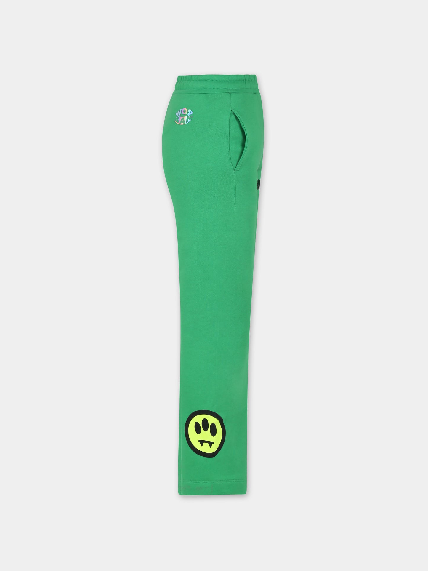 Pantaloni verdi per bambina con logo e smile,Barrow,F3BKJGFP098 BW012