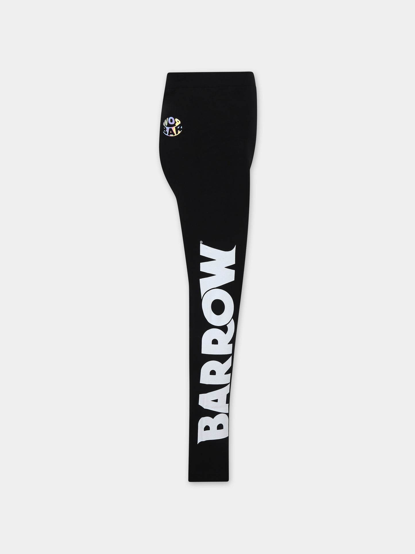 Leggins neri per bambina con logo,Barrow,F3BKJGLG096 110