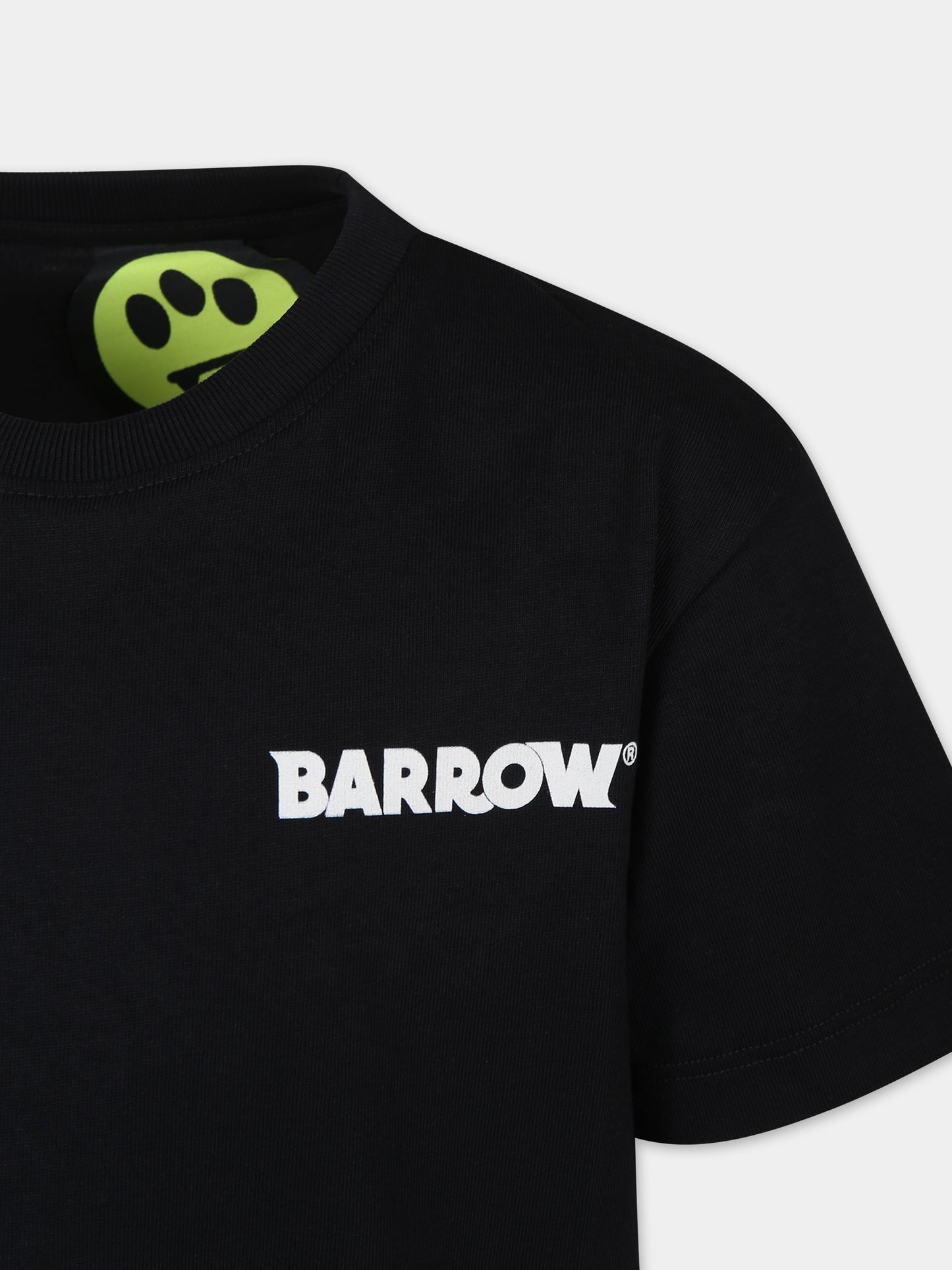 T-shirt nera per bambini con logo,Barrow,F3BKJUTH081 110