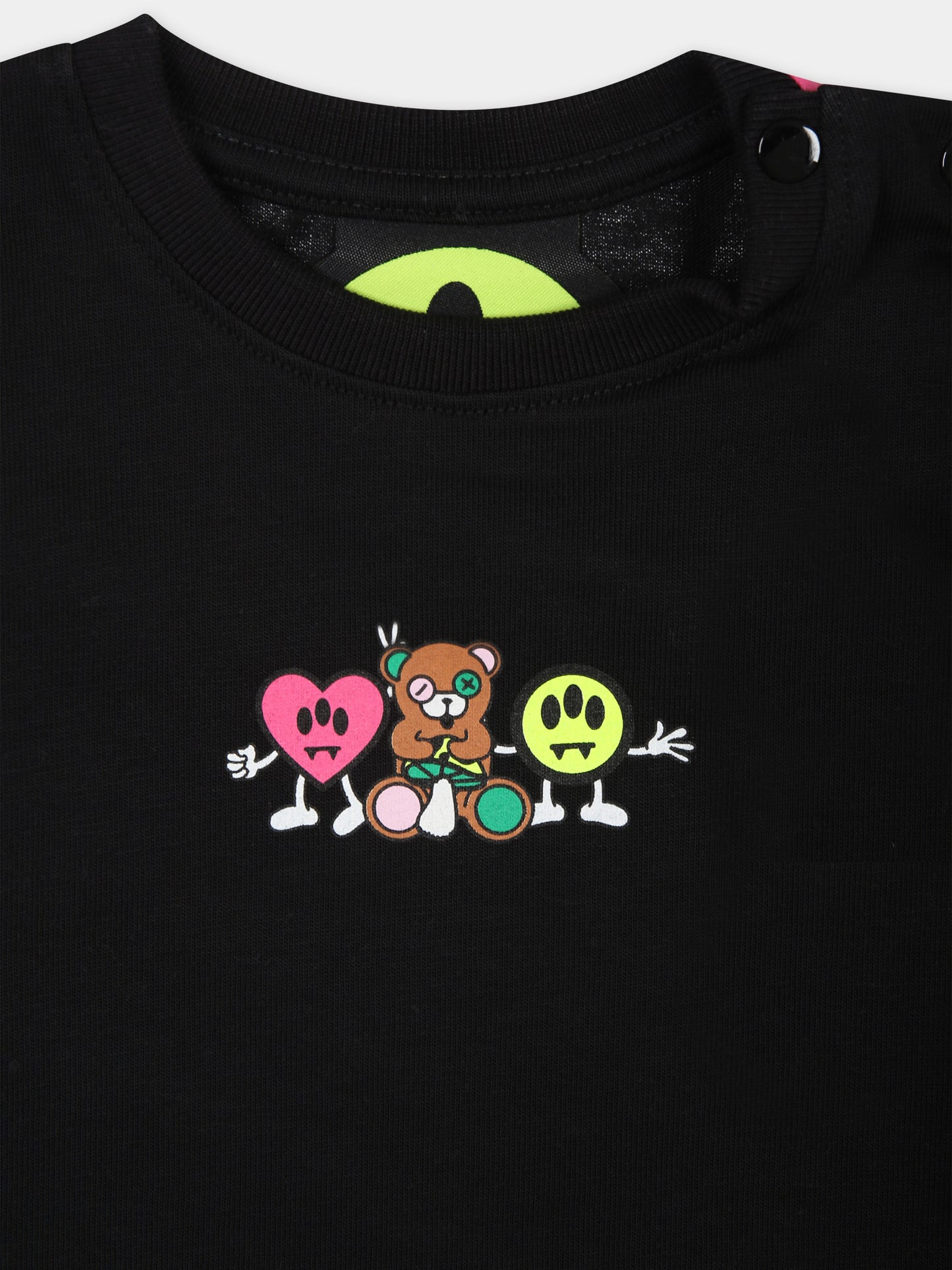 T-shirt nera per neonata con logo,Barrow,F3BKNGTH118 110