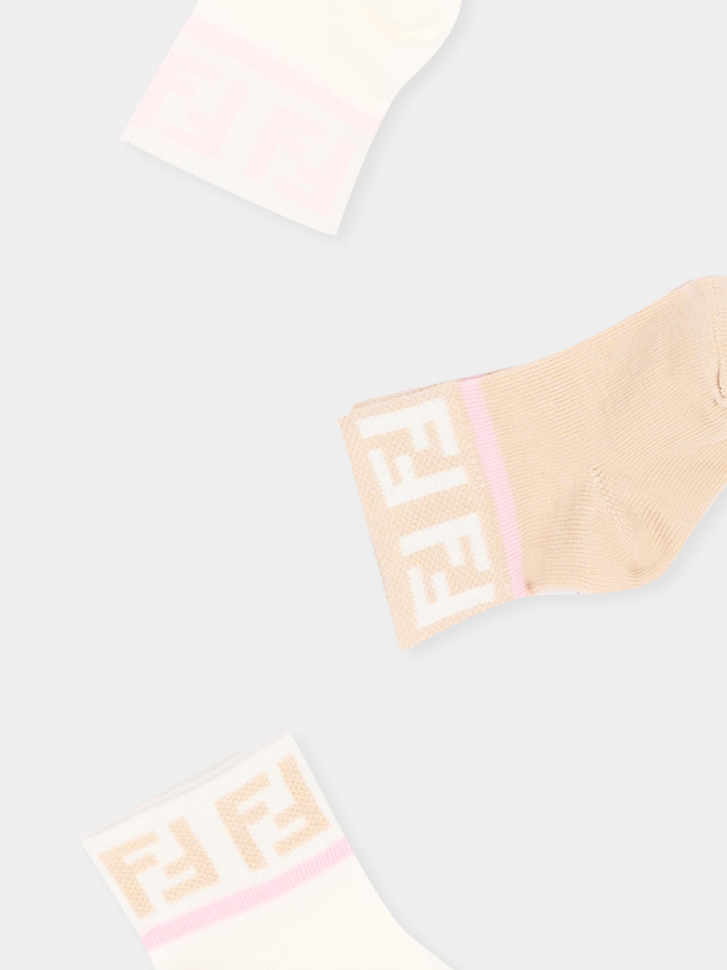 Multicolor socks set for baby girl with double F