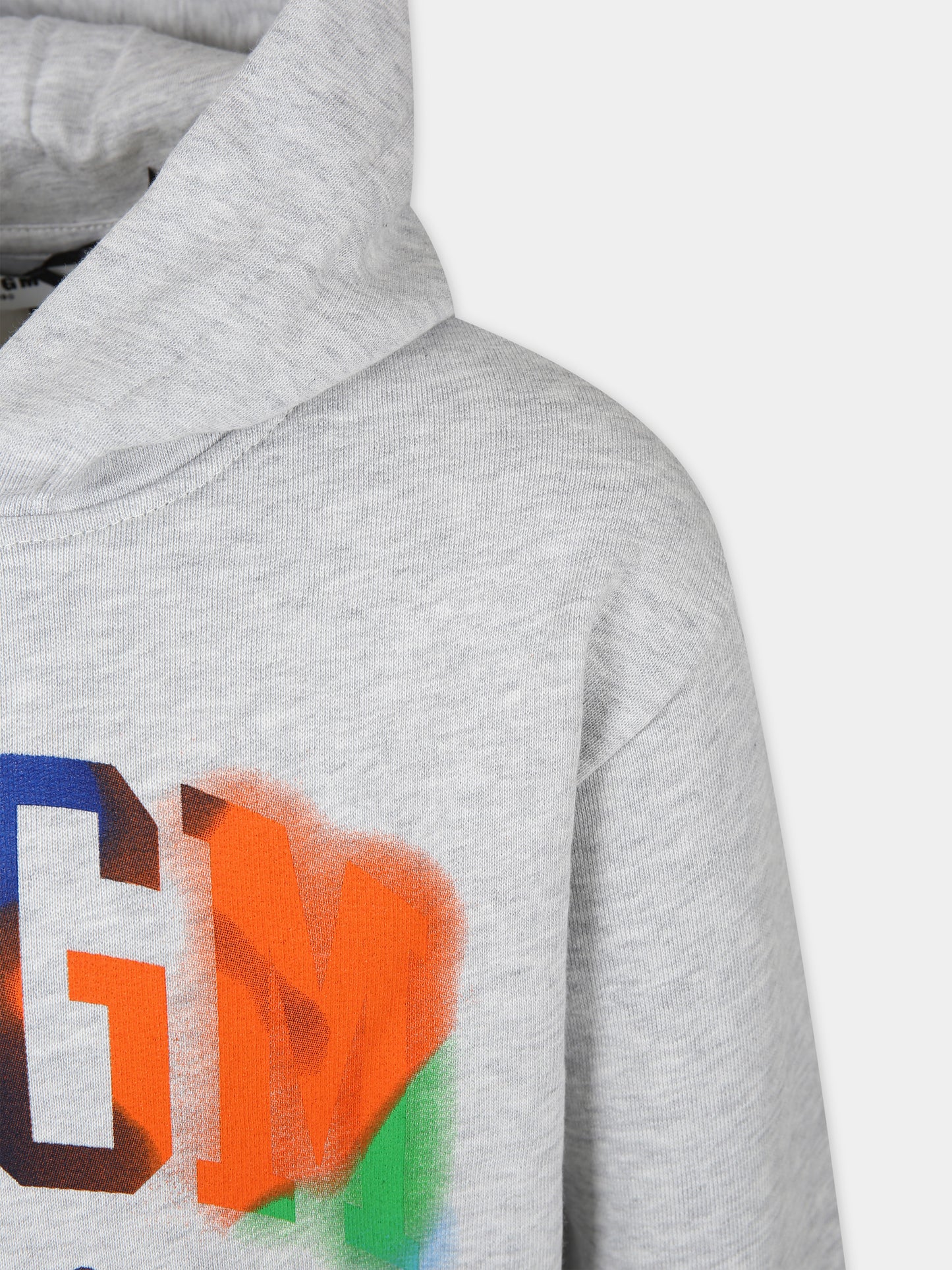 Felpa grigia per bambina con logo multicolor,Msgm Kids,F3MSJBHS109 107
