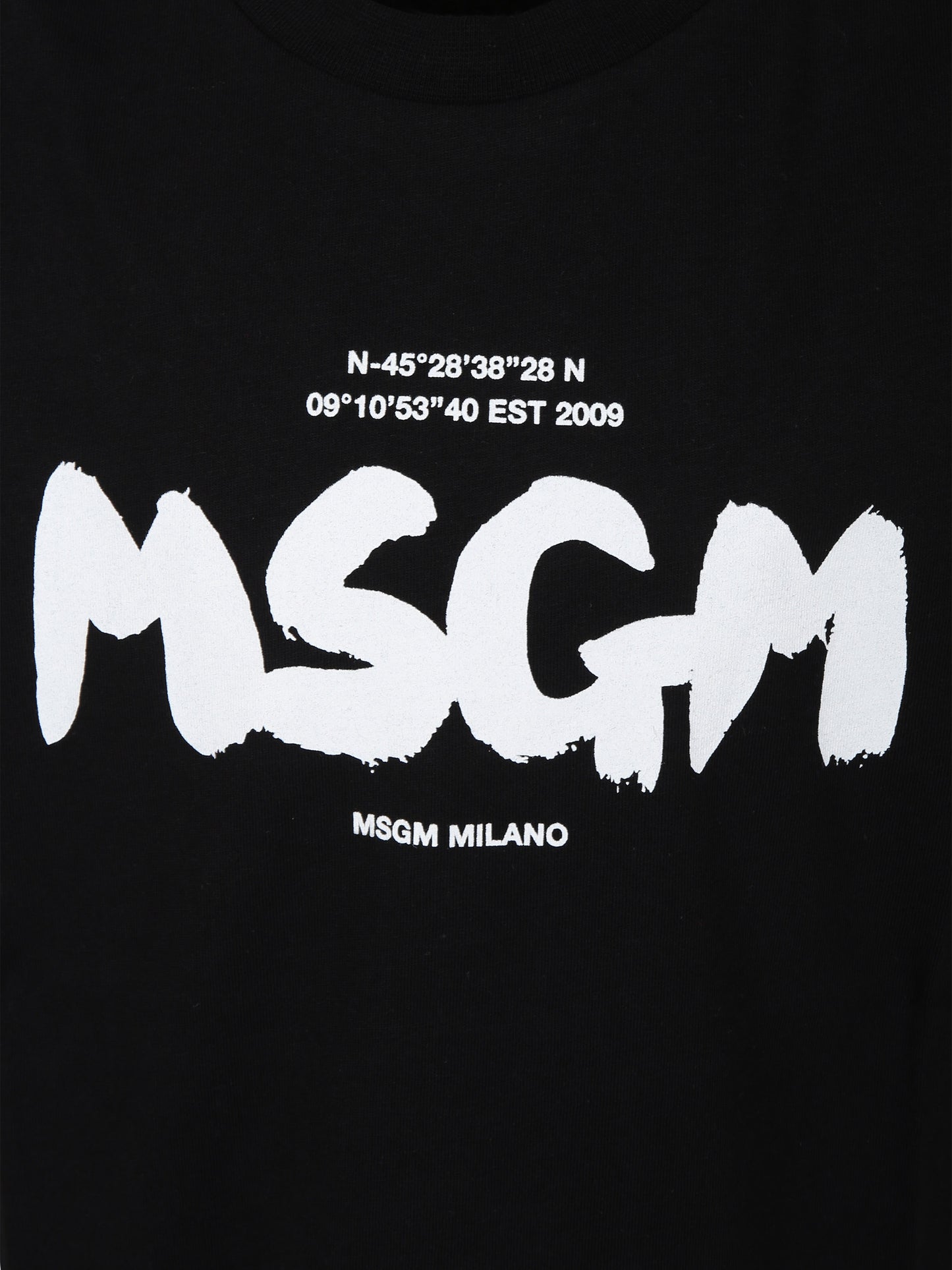 T-shirt nera per bambino con logo,Msgm Kids,F3MSJBTH200 110