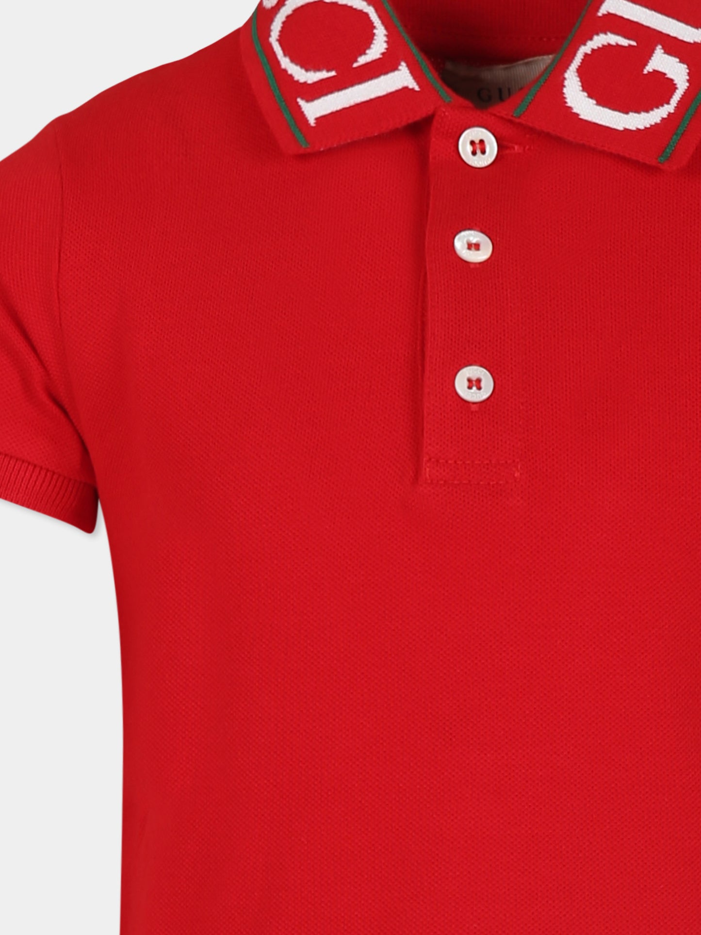 Polo rossa per bambino con logo,Gucci Kids,573882 XJGND 6300