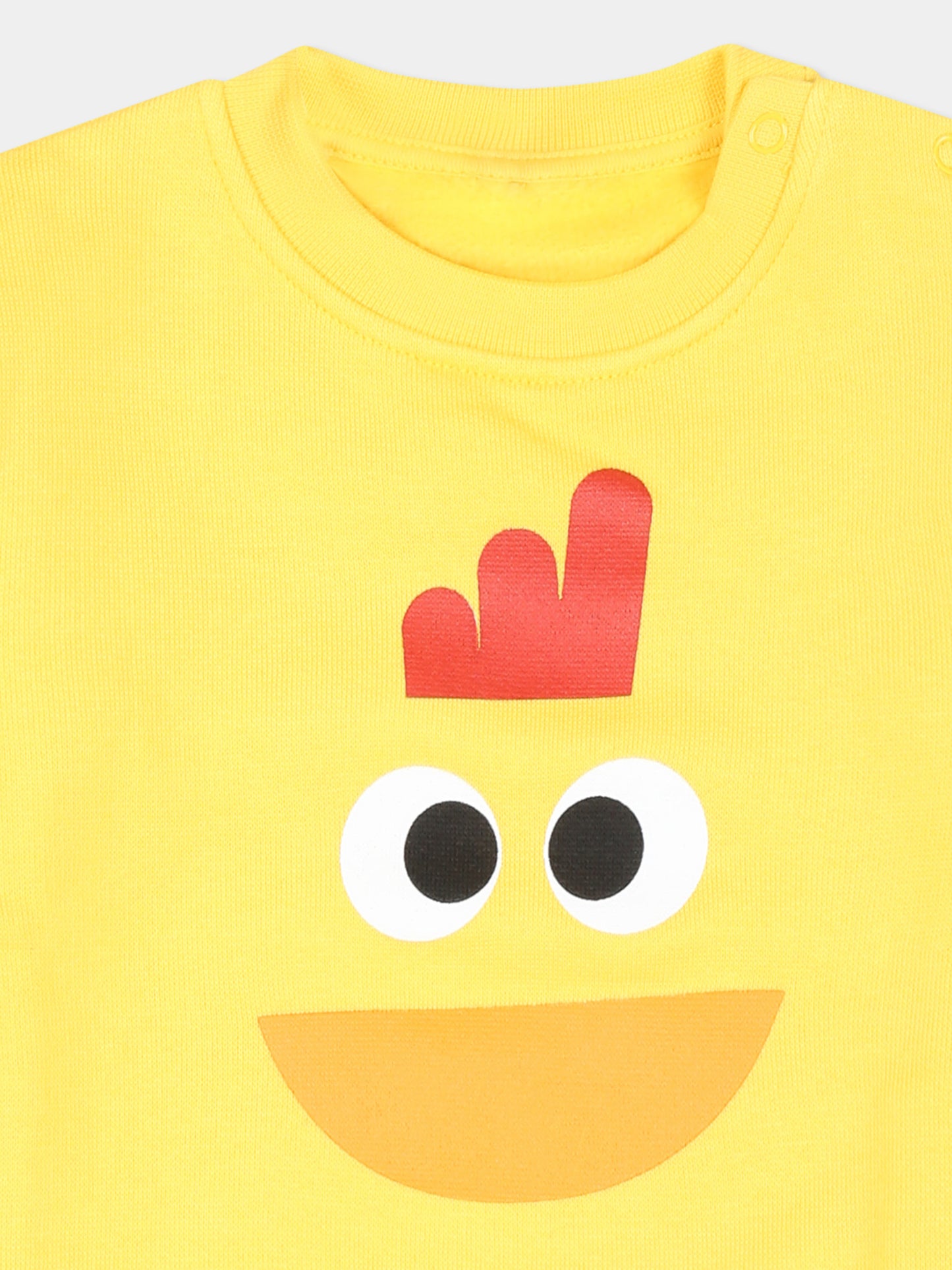 Felpa gialla per neonato con stampa gallo,Stella Mccartney Kids,TV4610 Z0453 238