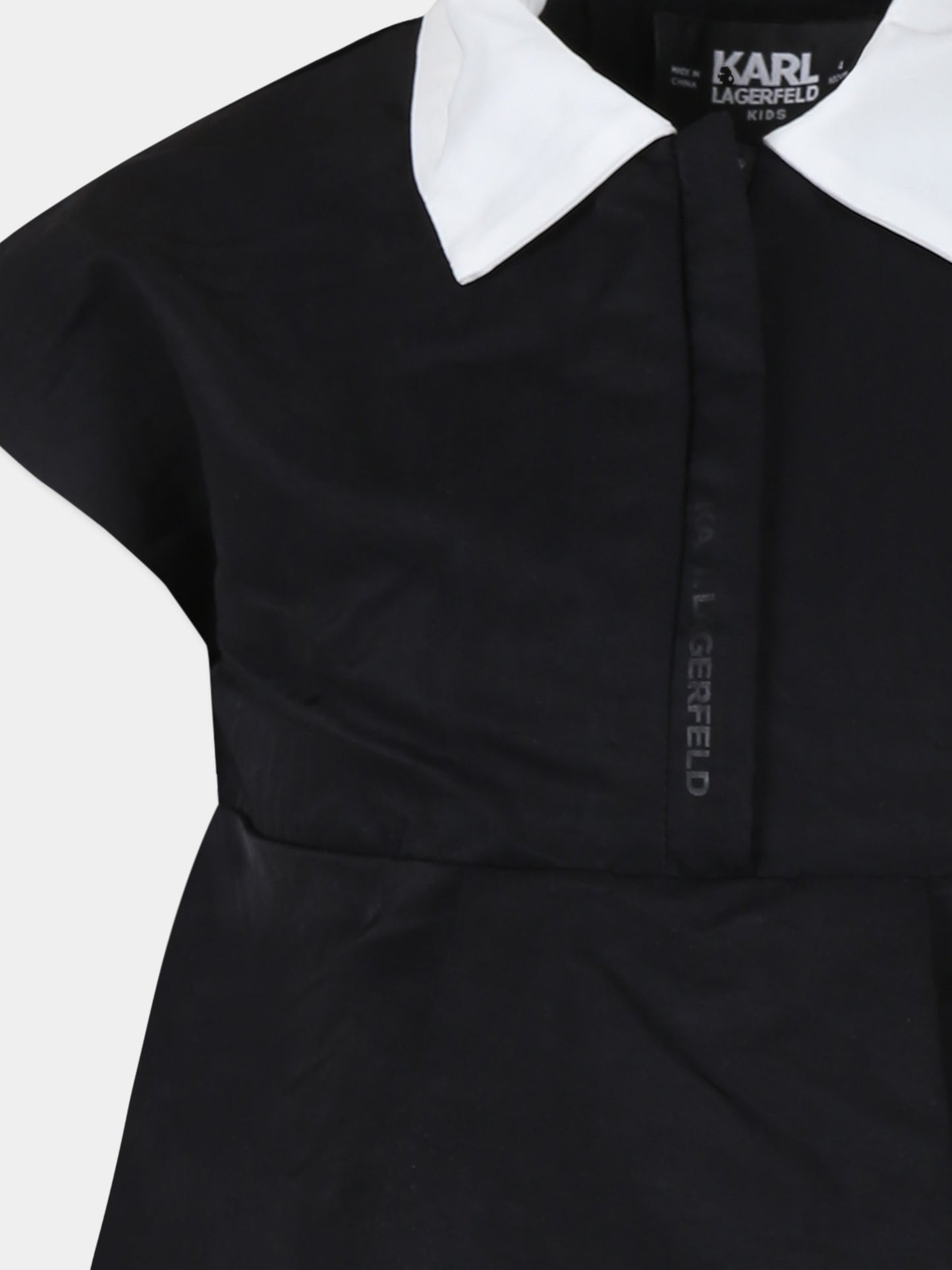 Vestito nero per bambina con logo,Karl Lagerfeld Kids,Z30192 M41