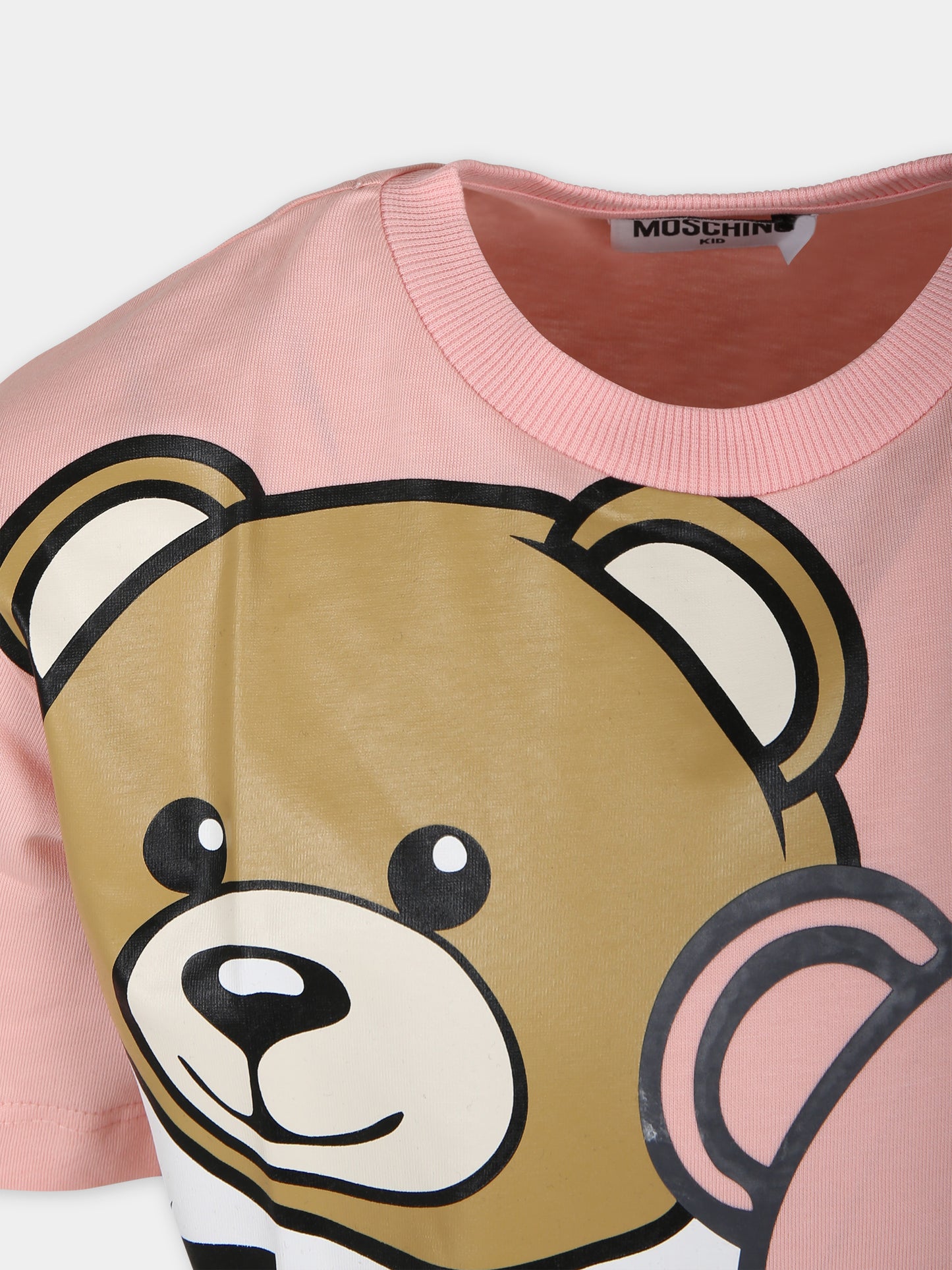 T-shirt rosa per bambino con Teddy Bears,Moschino Kids,HQM03R LAA20 50209