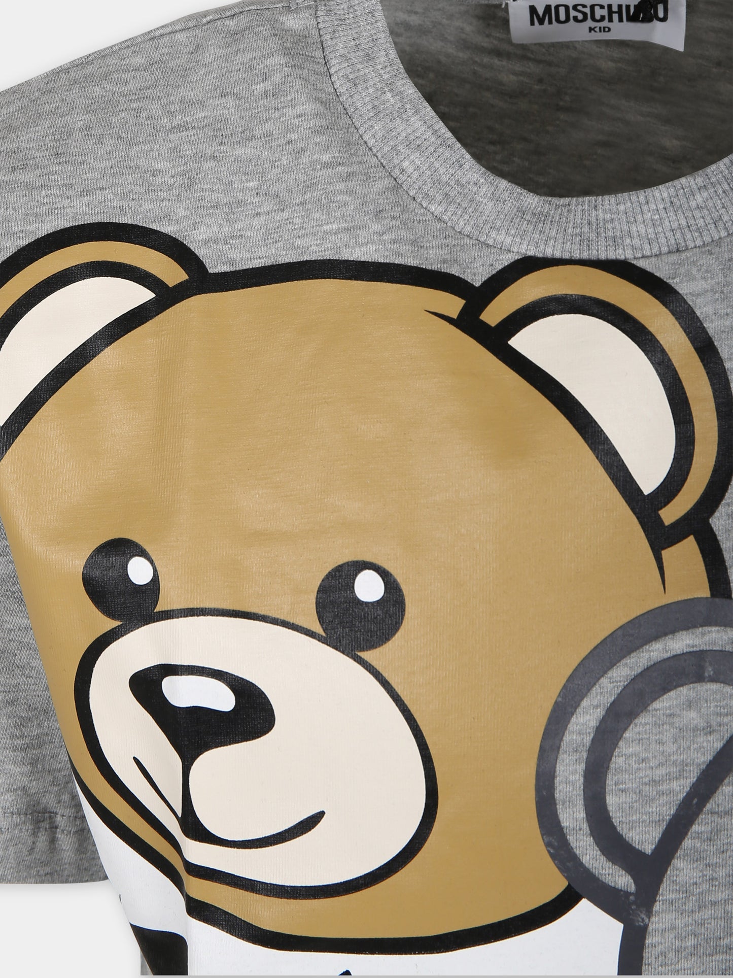 T-shirt grigia per bambino con Teddy Bears,Moschino Kids,HQM03R LAA20 60901
