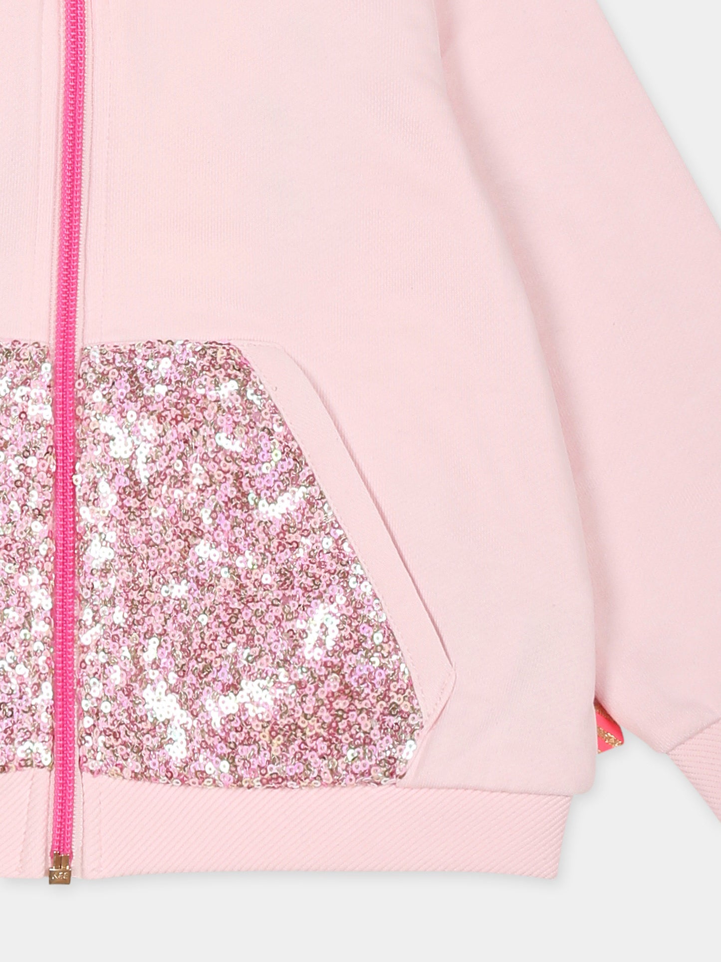 Felpa rosa per neonata con paillettes,Billieblush,U20532 44L