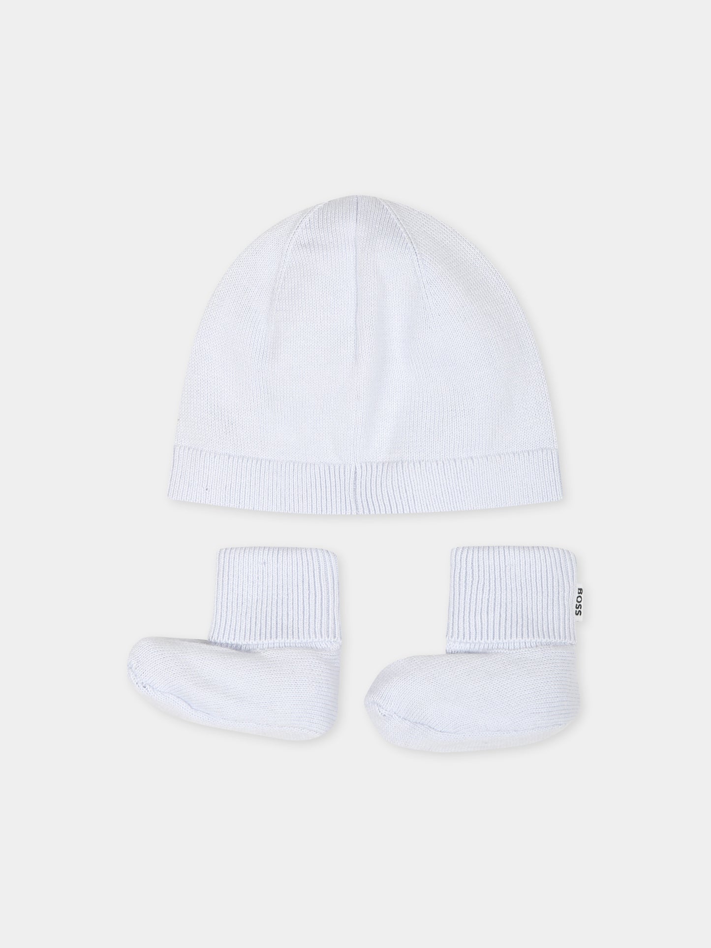 Set accessori celeste per neonato con logo,Boss,J51633 771