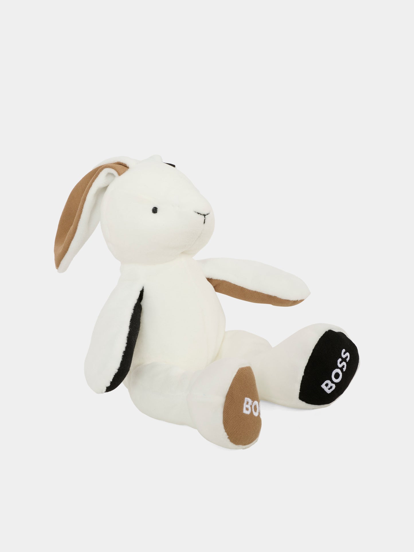 Peluche bianco per neonato con logo,Boss,J51013 10P
