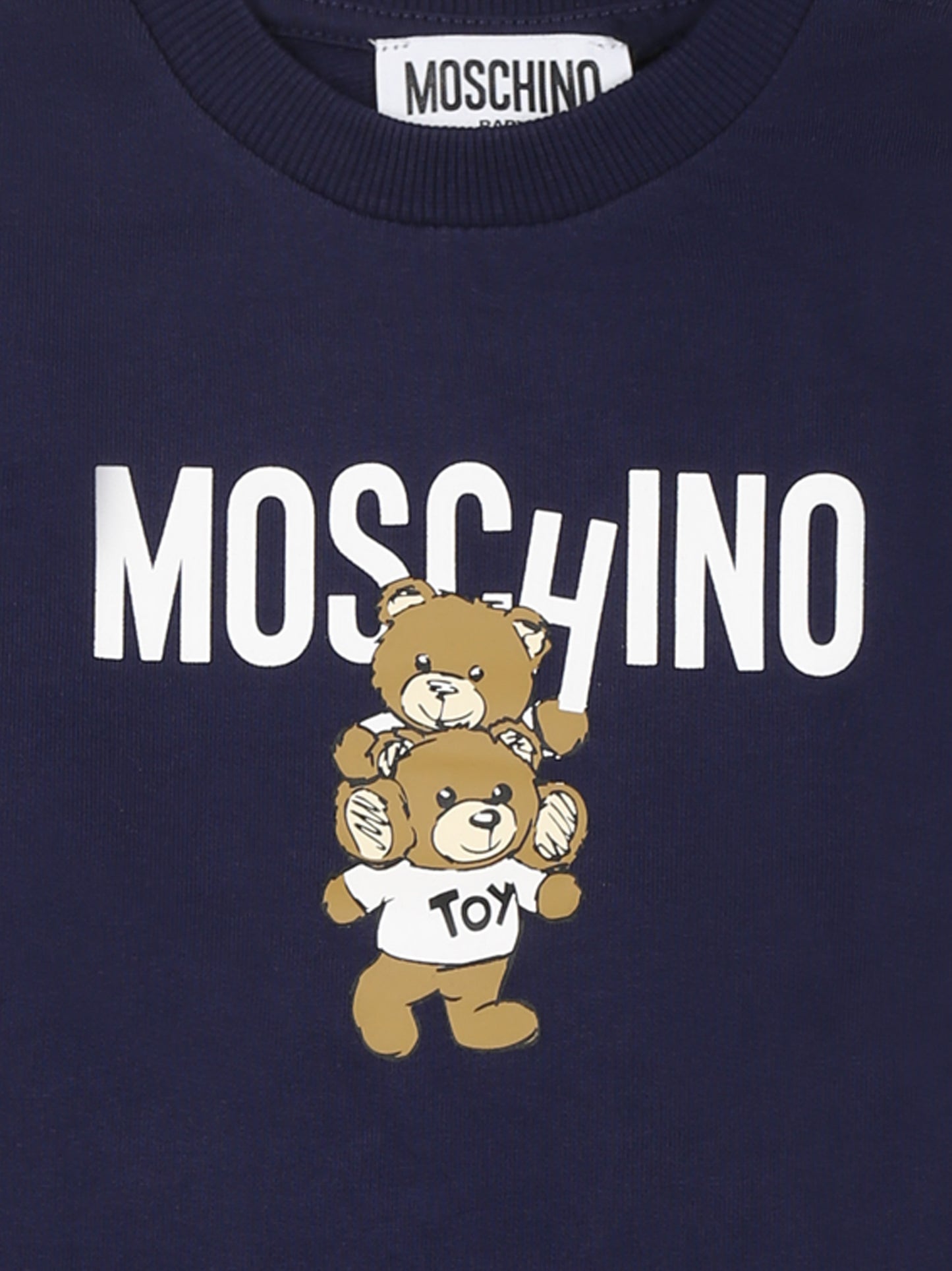 Bleu dress for baby girl with two Teddy Bears