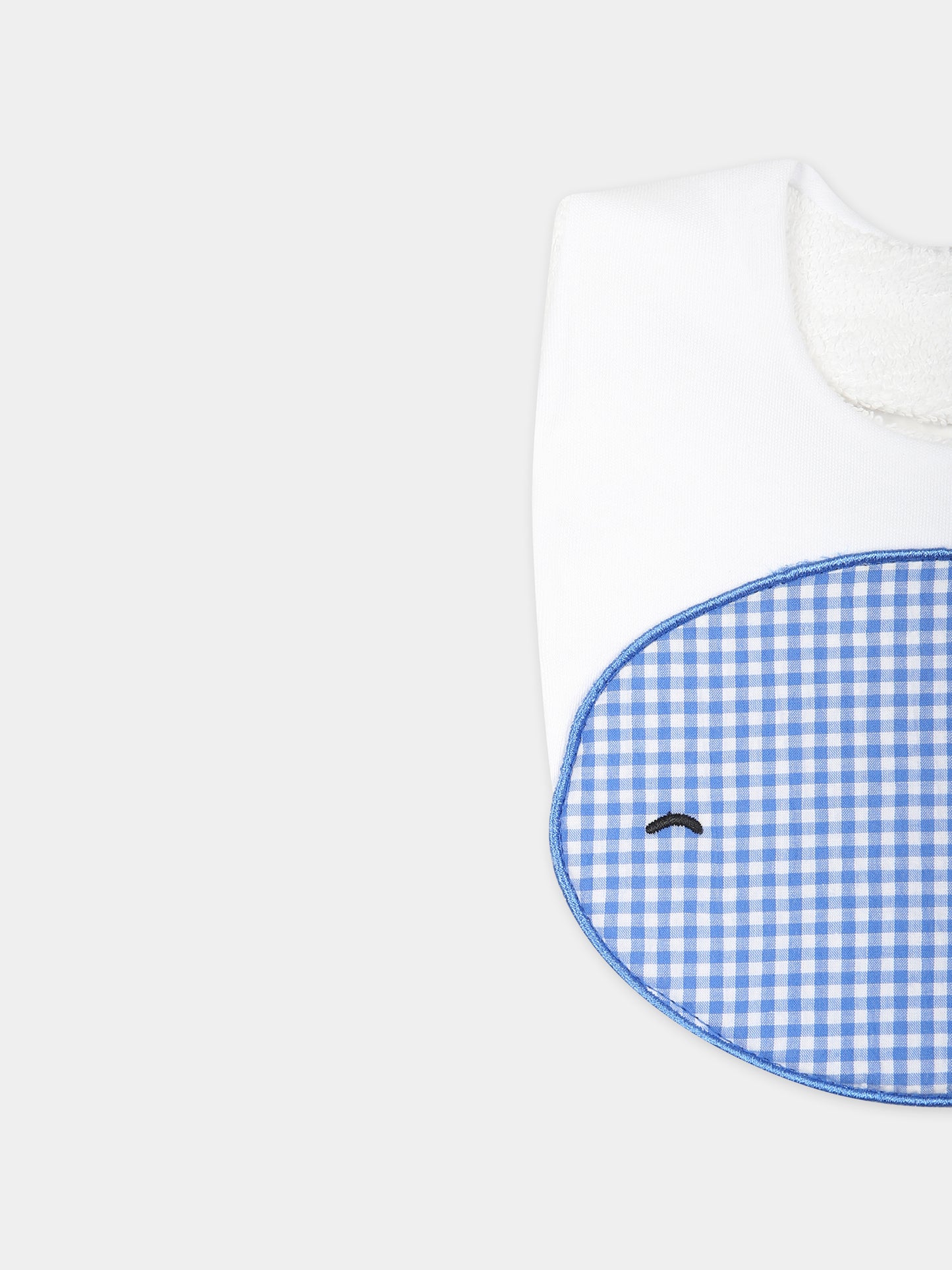 Bavaglino bianco per neonato con balena,Monnalisa,22C009 3000 9954