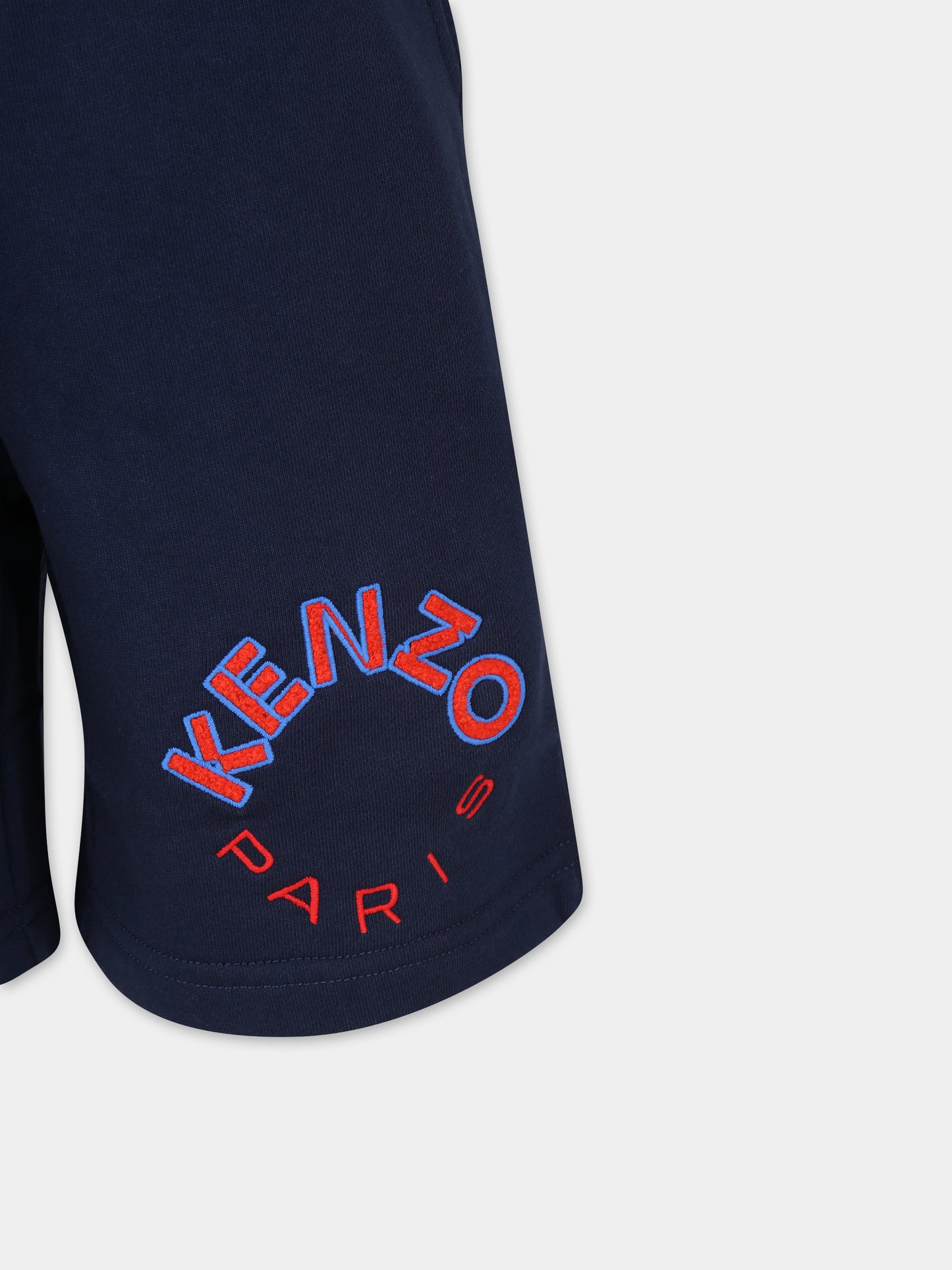Shorts blu per bambino con logo,Kenzo Kids,K60318 84A