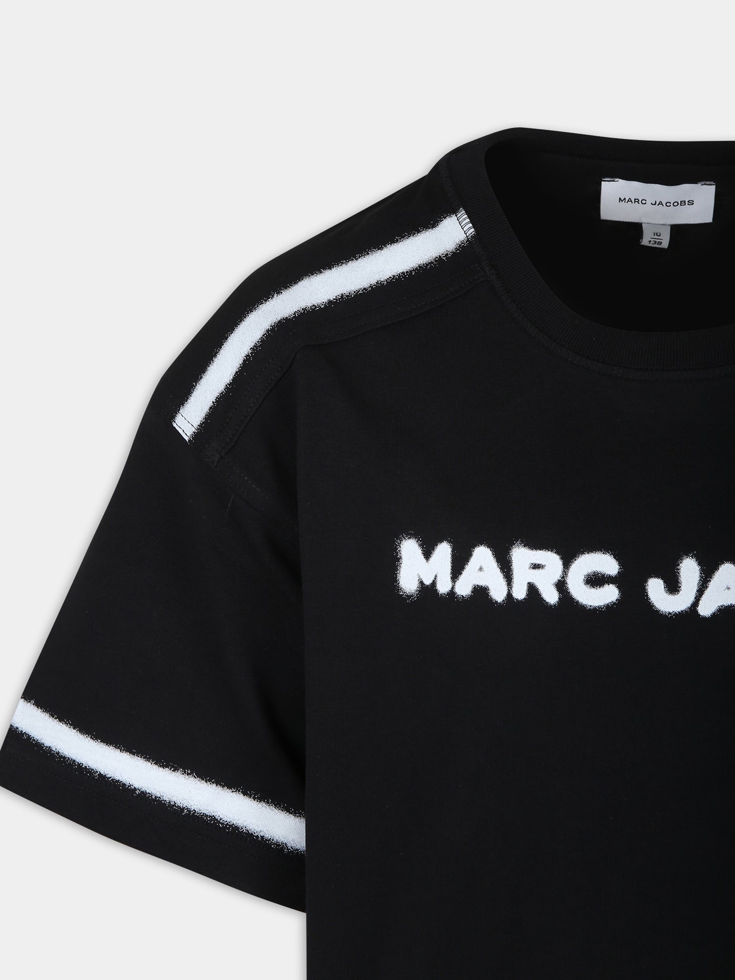 T-shirt nera per bambini con logo,Marc Jacobs,W60187 09B