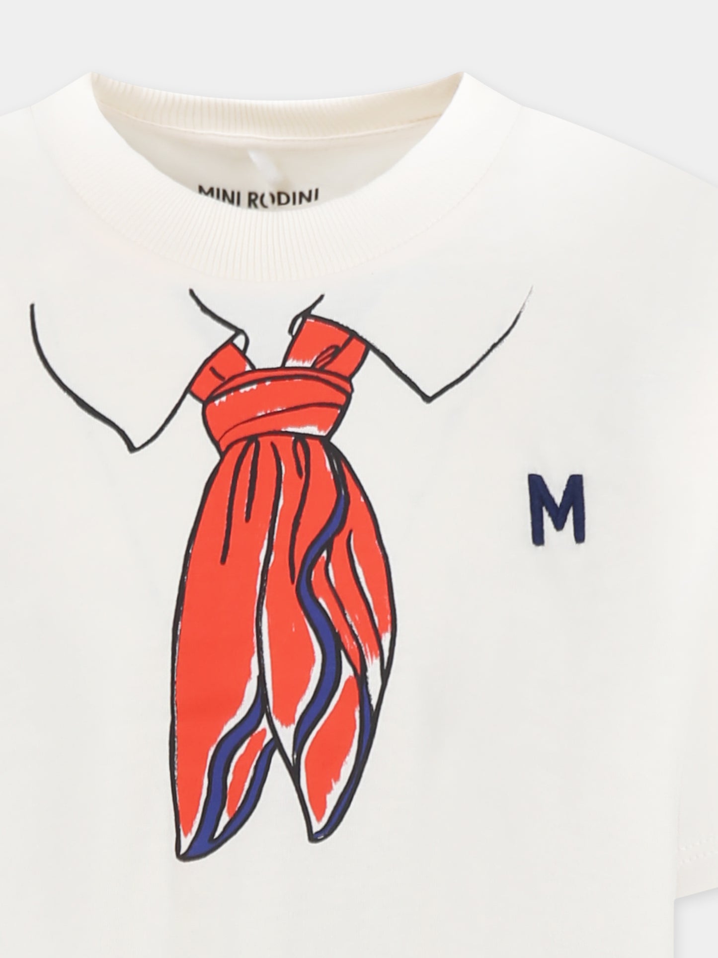 Ivory t-shirt for kids with scarf