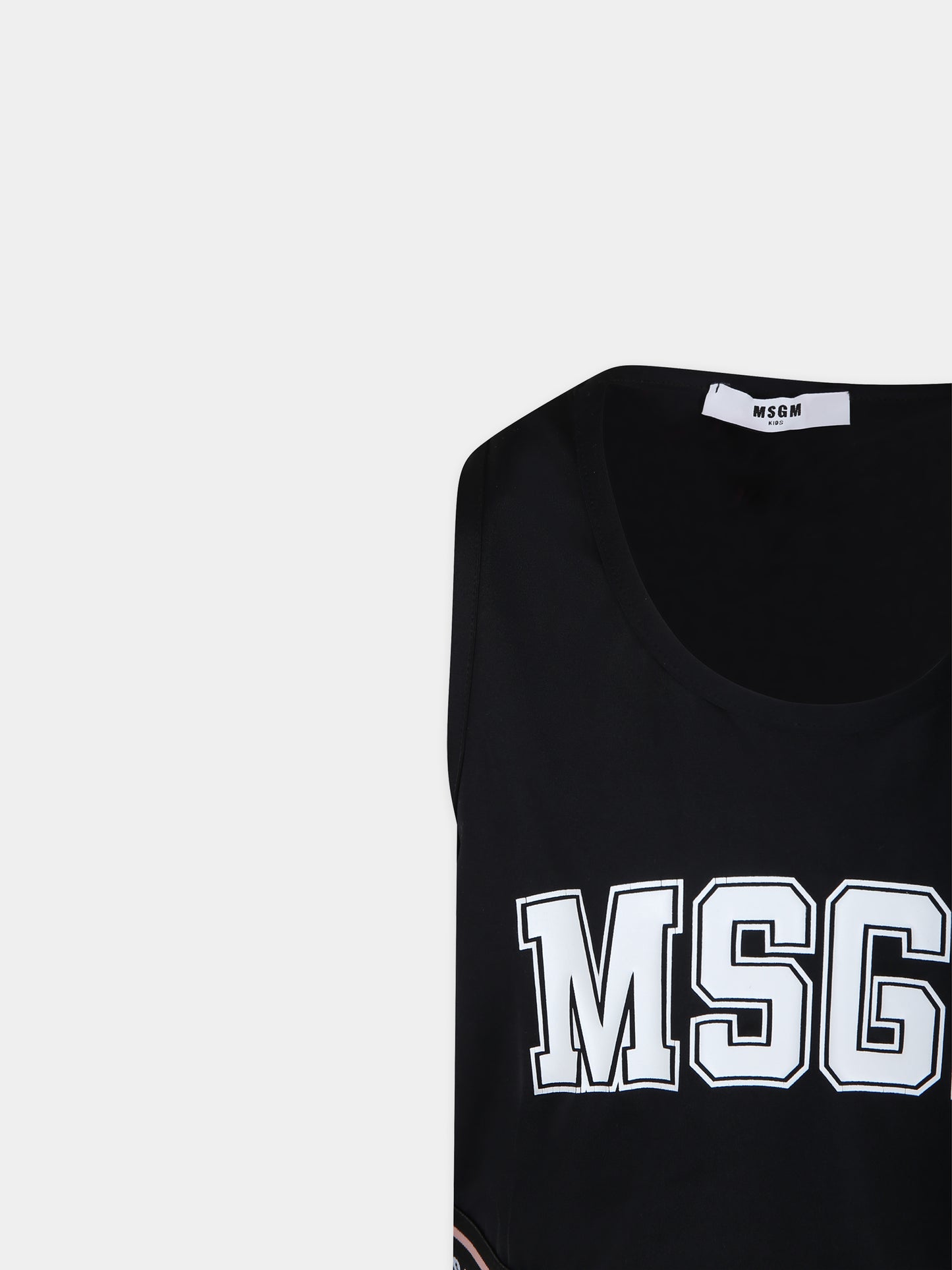 Top crop nero per bambina con logo,Msgm Kids,MS027842 110
