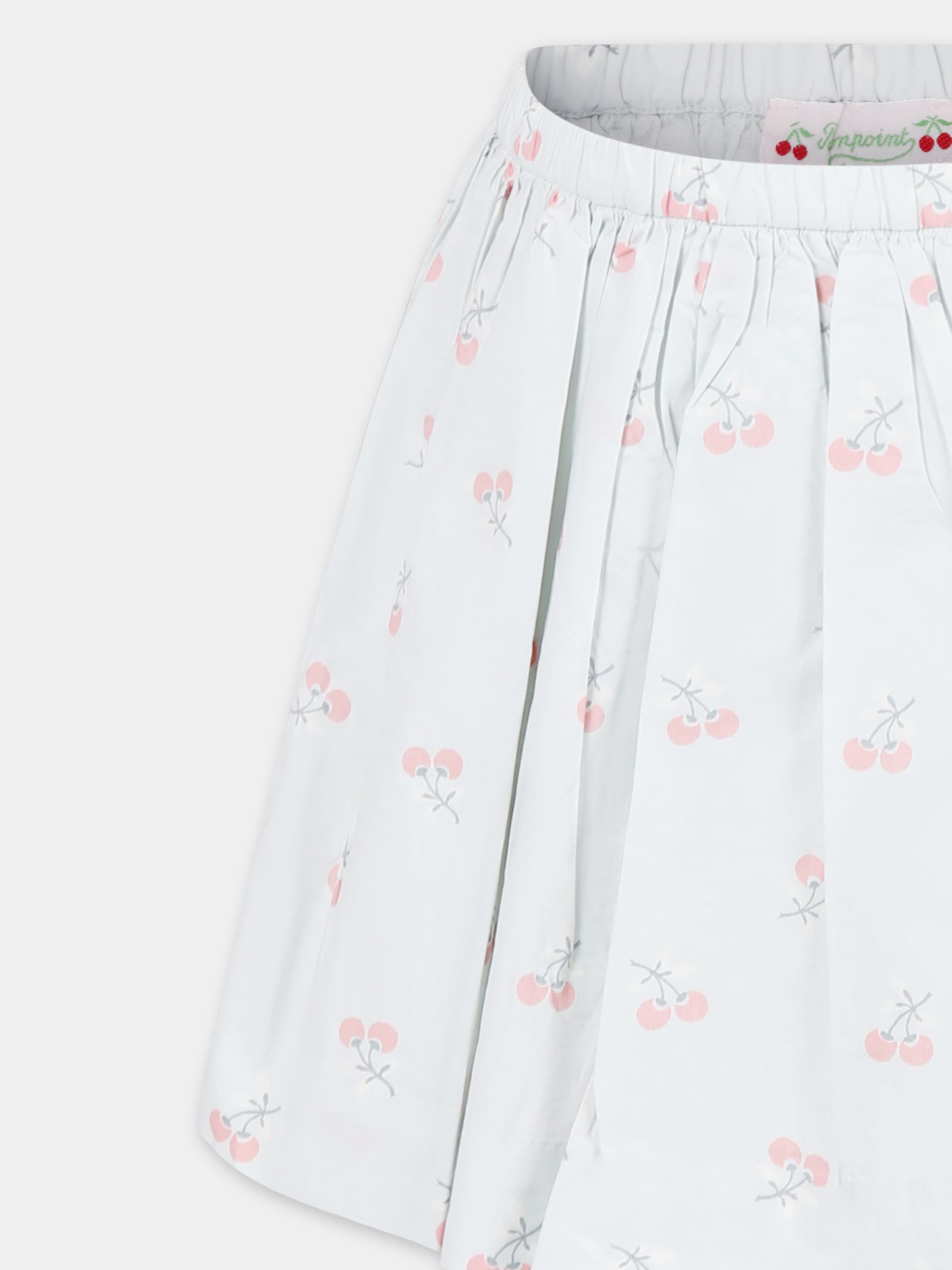 Light blue skirt for girl with cherries