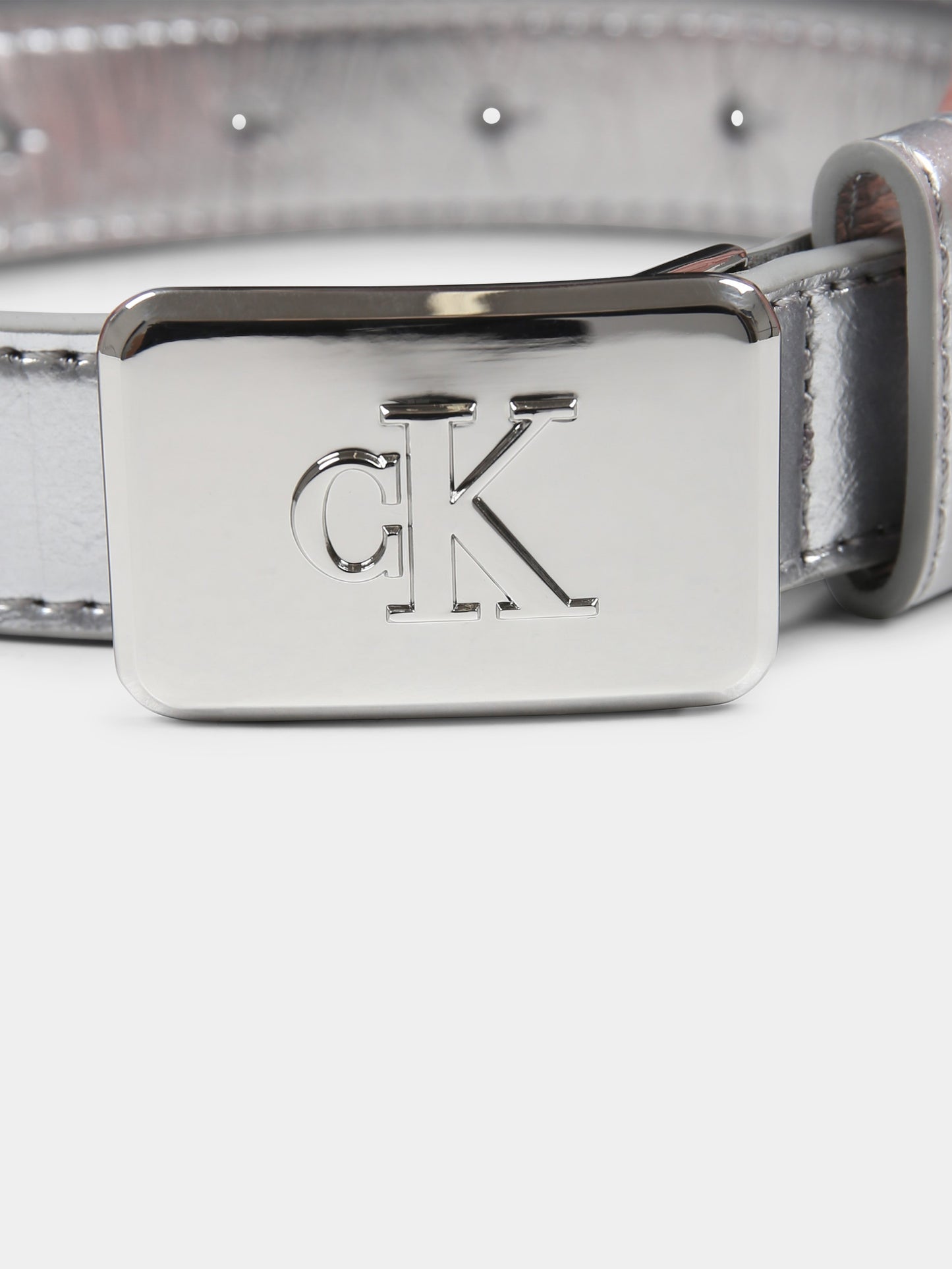Cintura argento per bambina con logo,Calvin Klein Kids,24F CKIU0IU00666 IU0IU00666 0IV