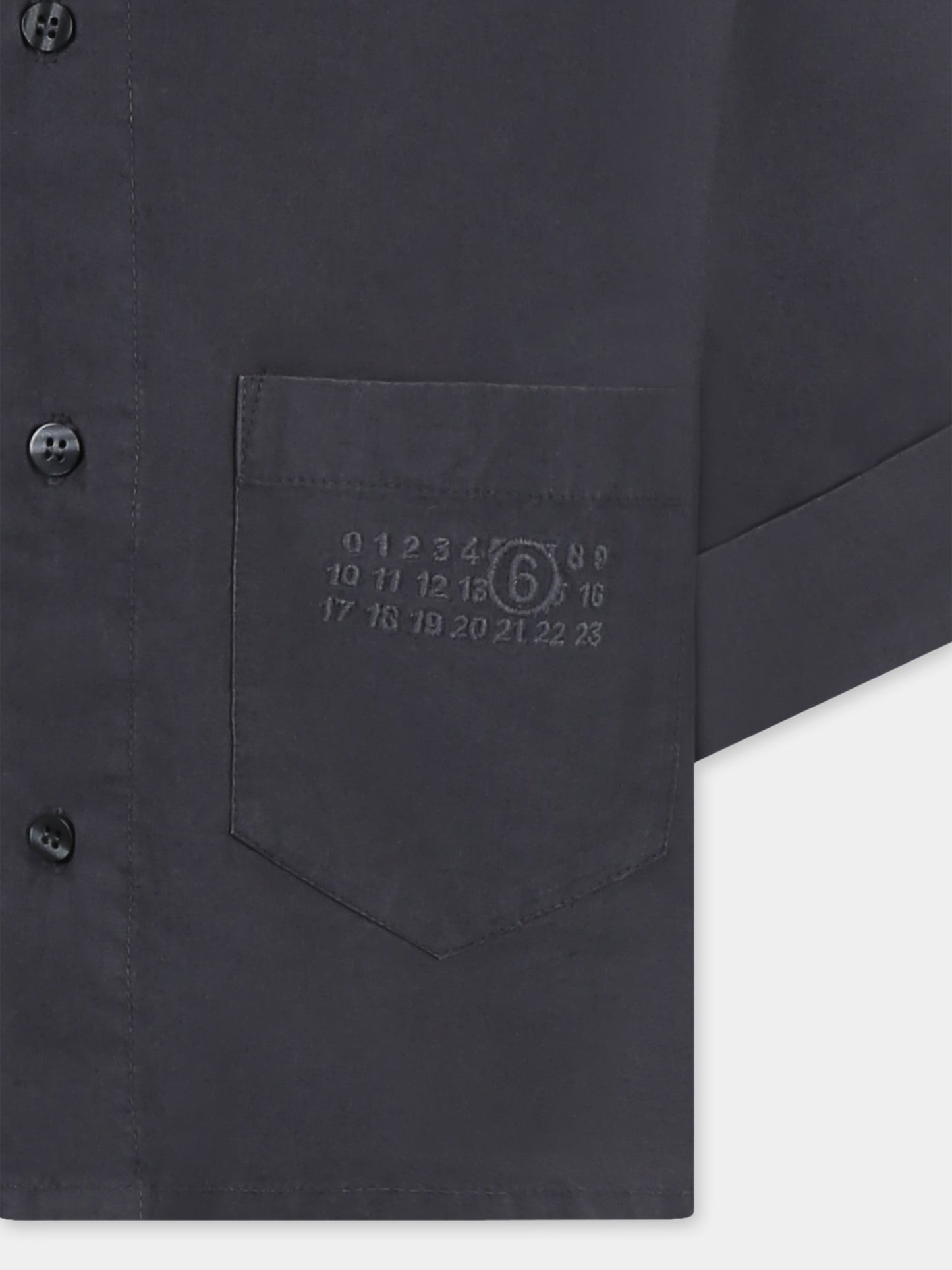 Camicia grigia crop per bambina con logo numerico,Mm6 Maison Margiela,M60511 MM04T MM6C17U M6904