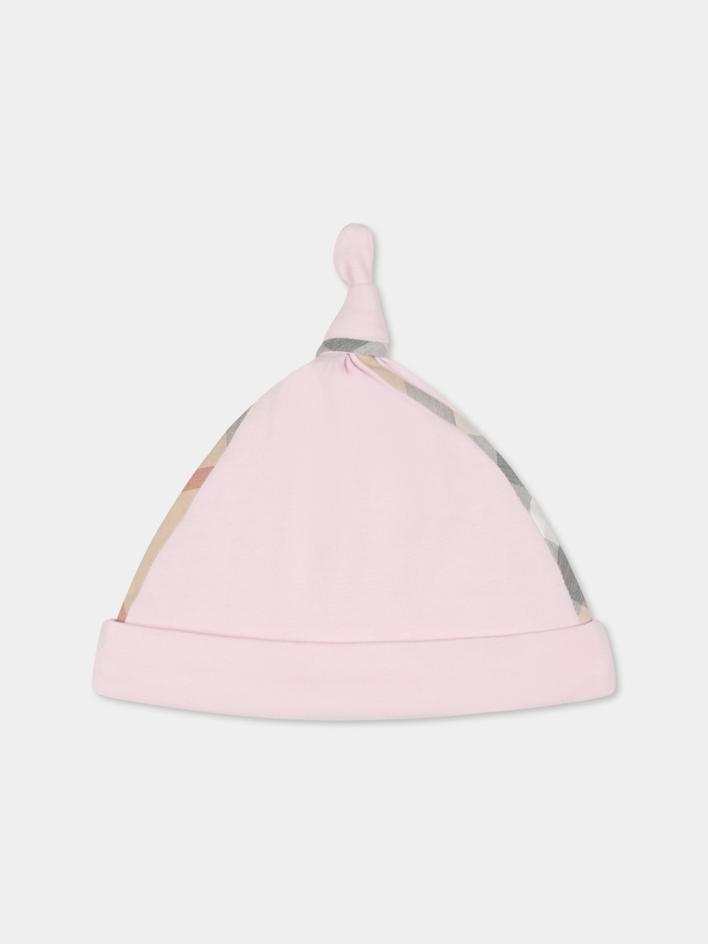 Pink babygrow set for baby girl with vintage check