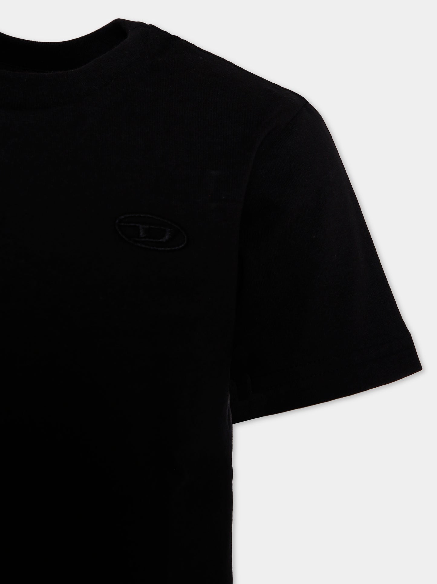 T-shirt nera per bambino con logo,Diesel,J02276 0HGAM K900