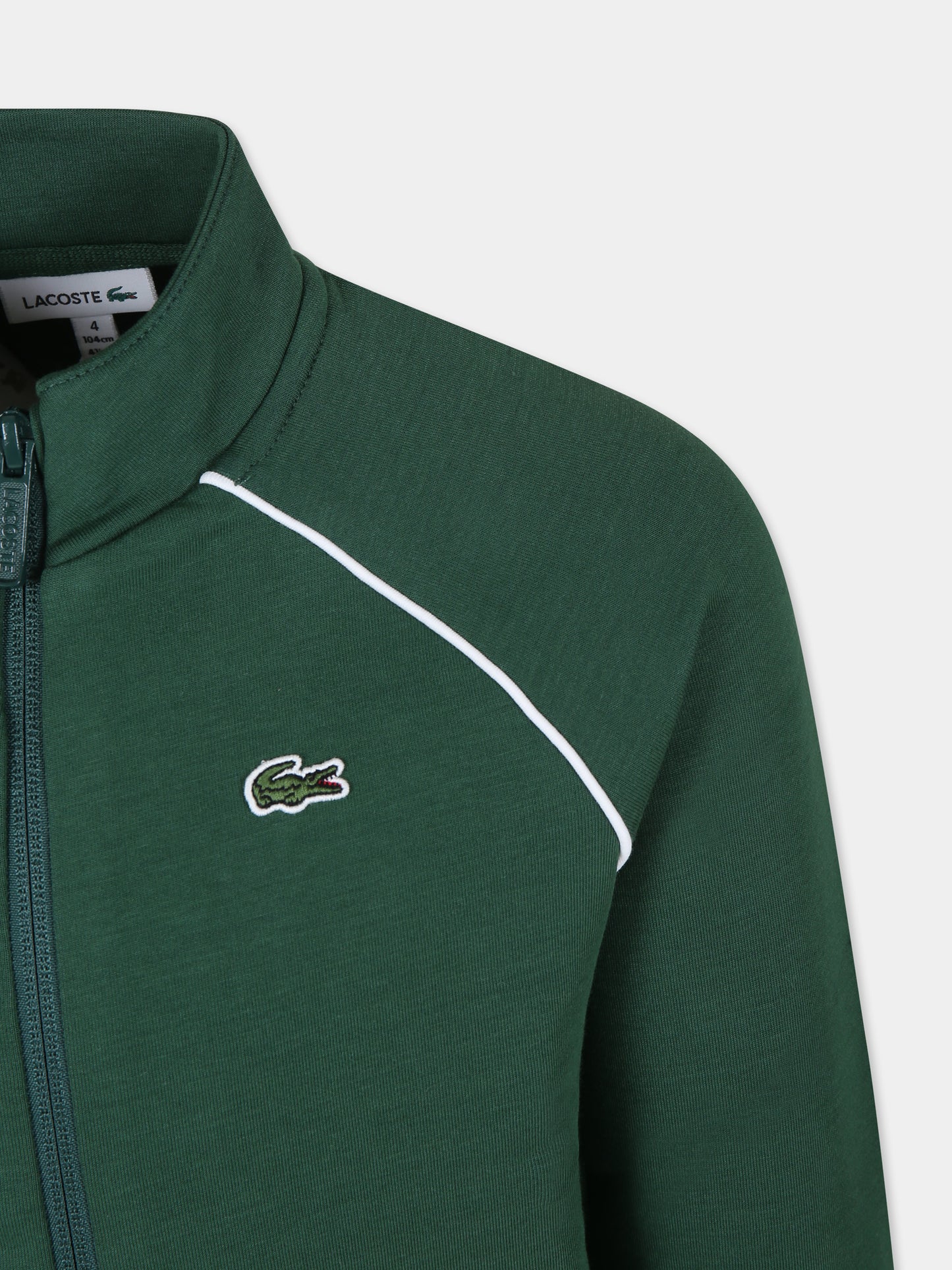 Felpa verde per bambino con coccodrillo,Lacoste,SJ2152 132